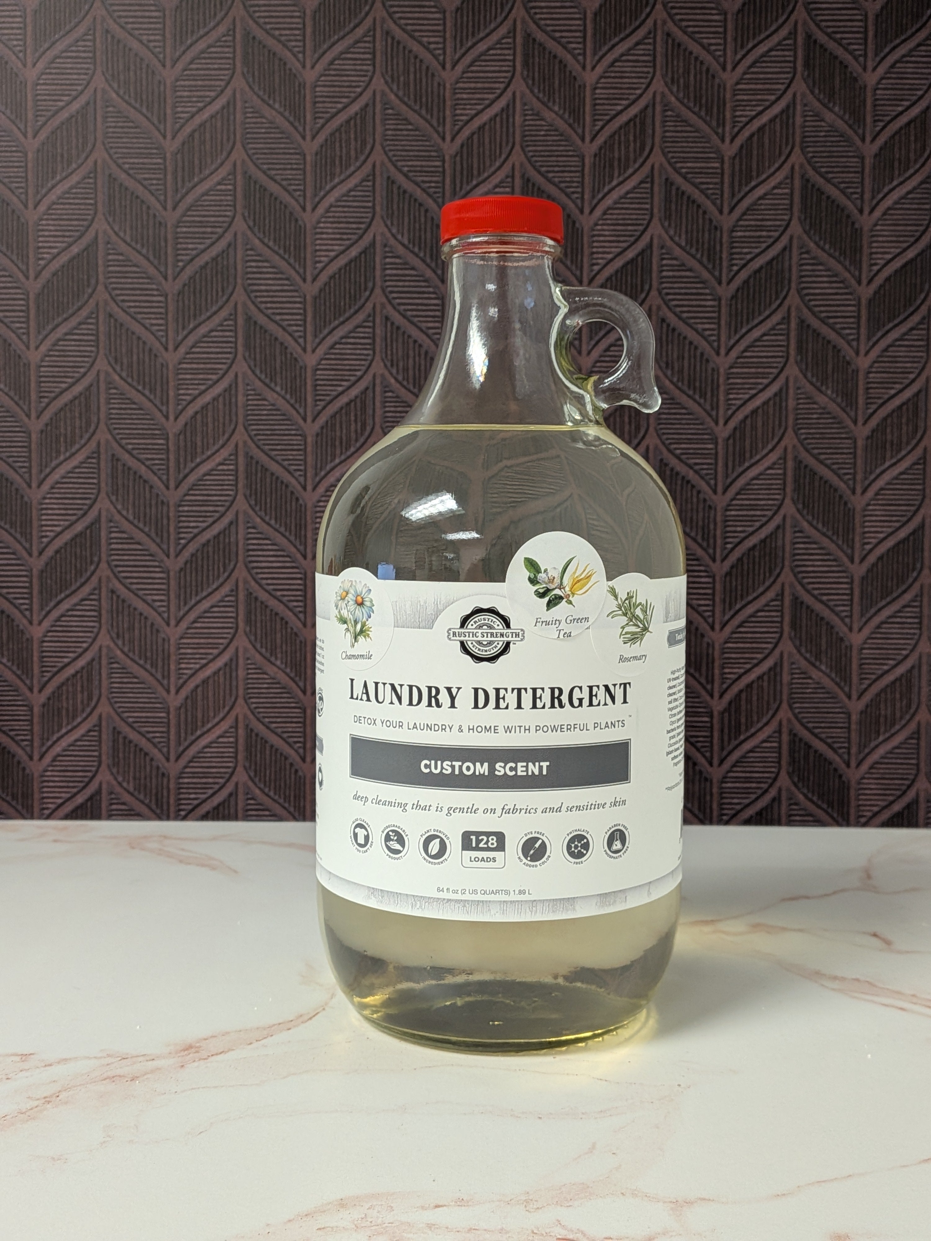 CLEARANCE | Laundry Detergent | Chamomile, Fruity Green Tea & Rosemary | Half Gallon Glass