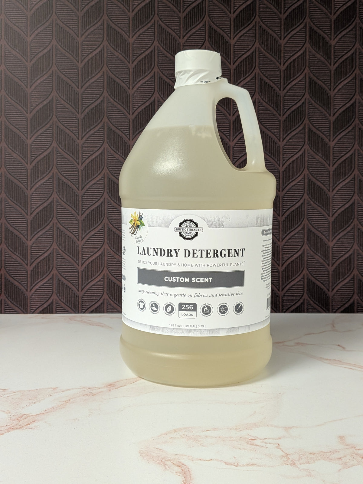 Rustic Strength, Clearance, Laundry Detergent, 1 Gallon, Plastic Jug, Vanilla Buttery