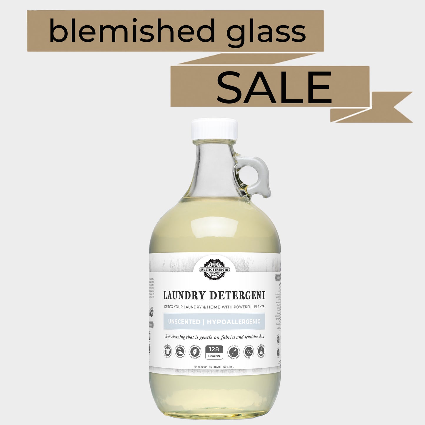 BLEMISHED GLASS | Laundry Detergent | Unscented ( Half Gallon Glass )