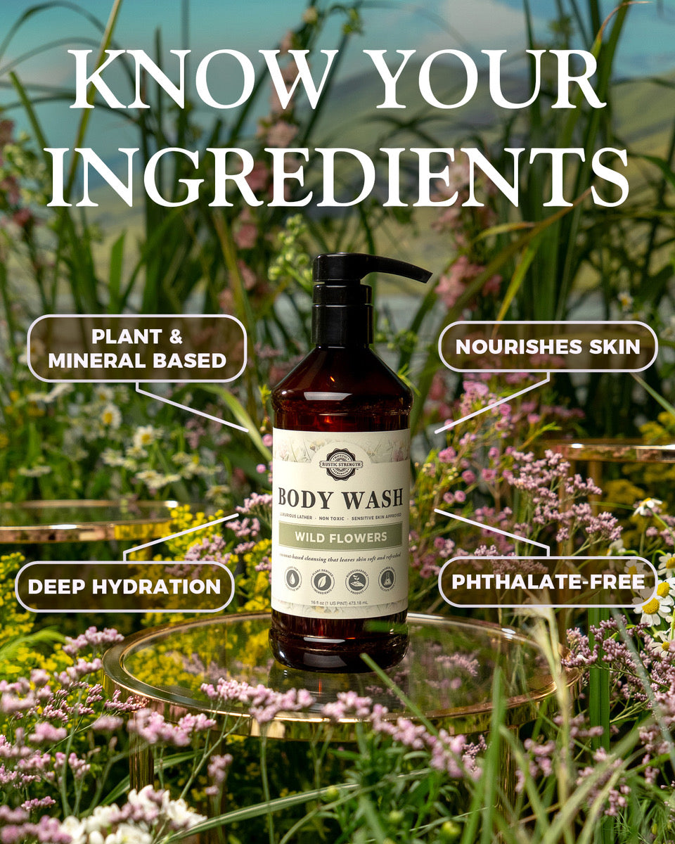 16 ounce plastic bottle of Wild Flowers scented body wash