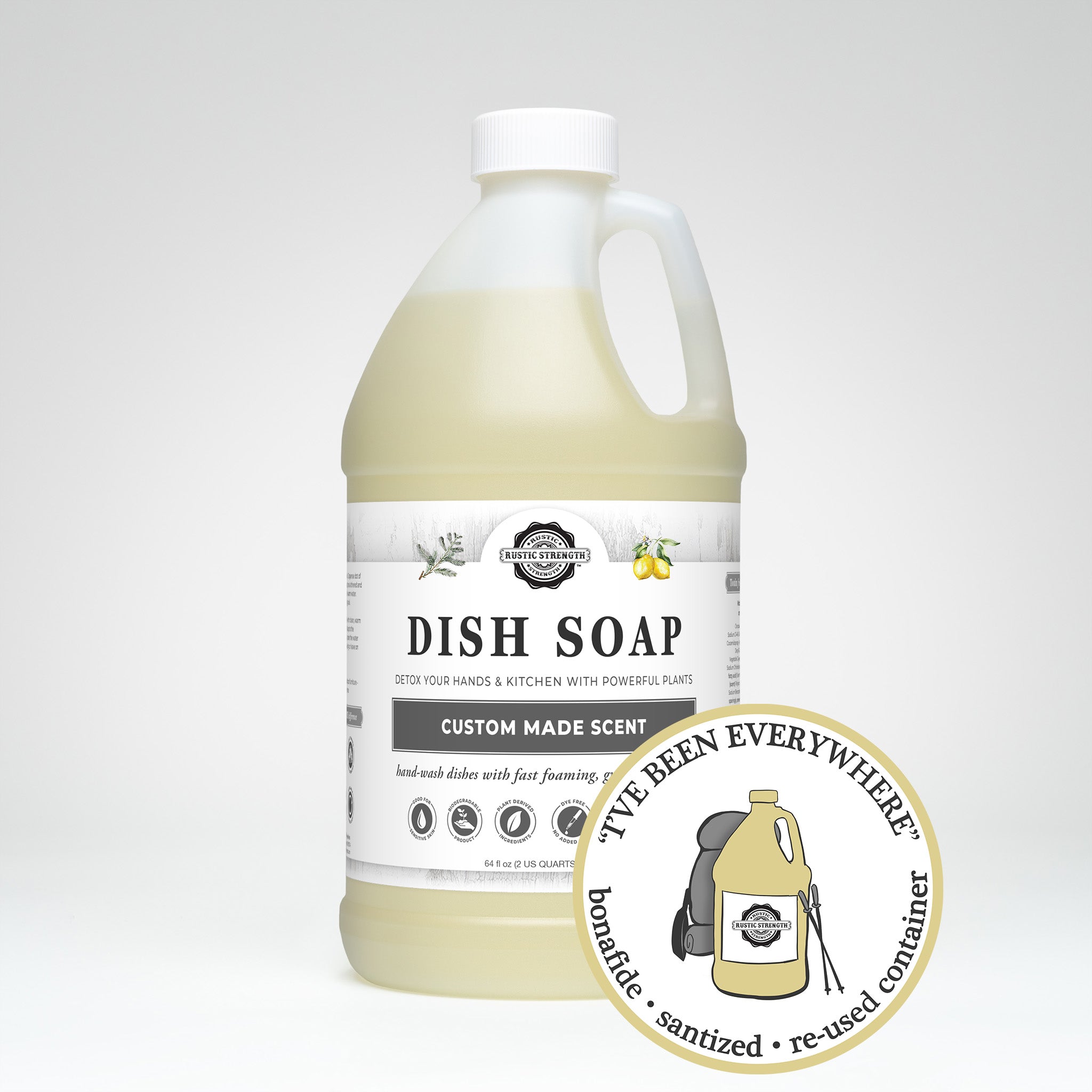 SANITIZED & REFILLED | Dish Soap | Cypress & Lemon | Half Gallon