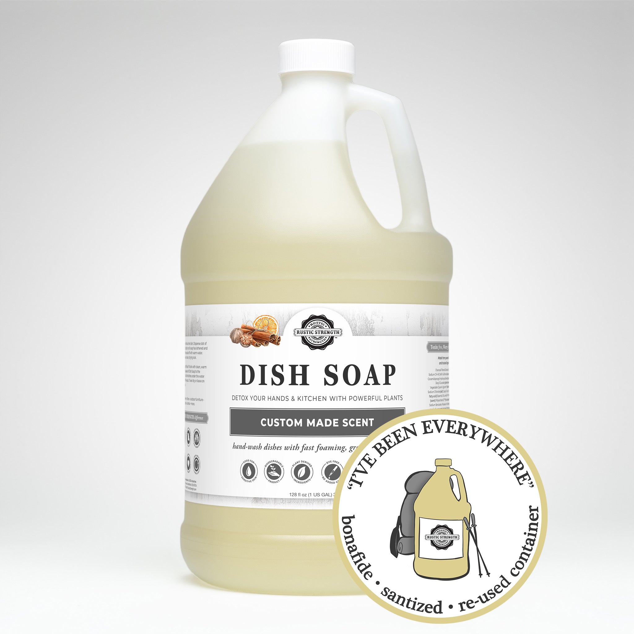 SANITIZED & REFILLED | Dish Soap | Sweet Orange & Warm Spices | Gallon