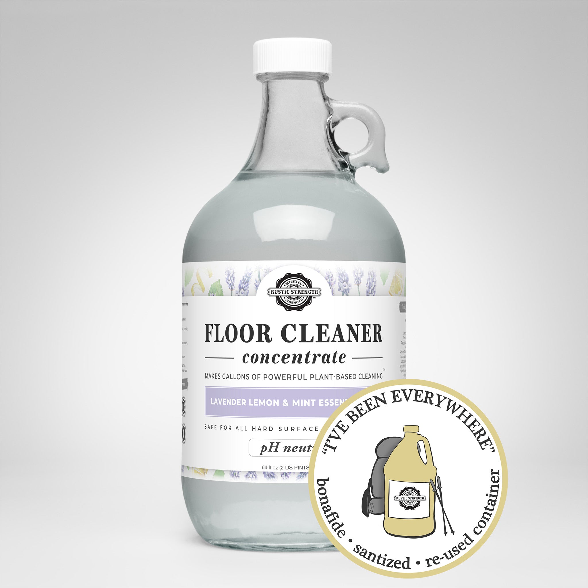 CLOSE THE LOOP™ | Floor Cleaner Concentrate | Lavender Lemon Mint | Glass Half Gallon