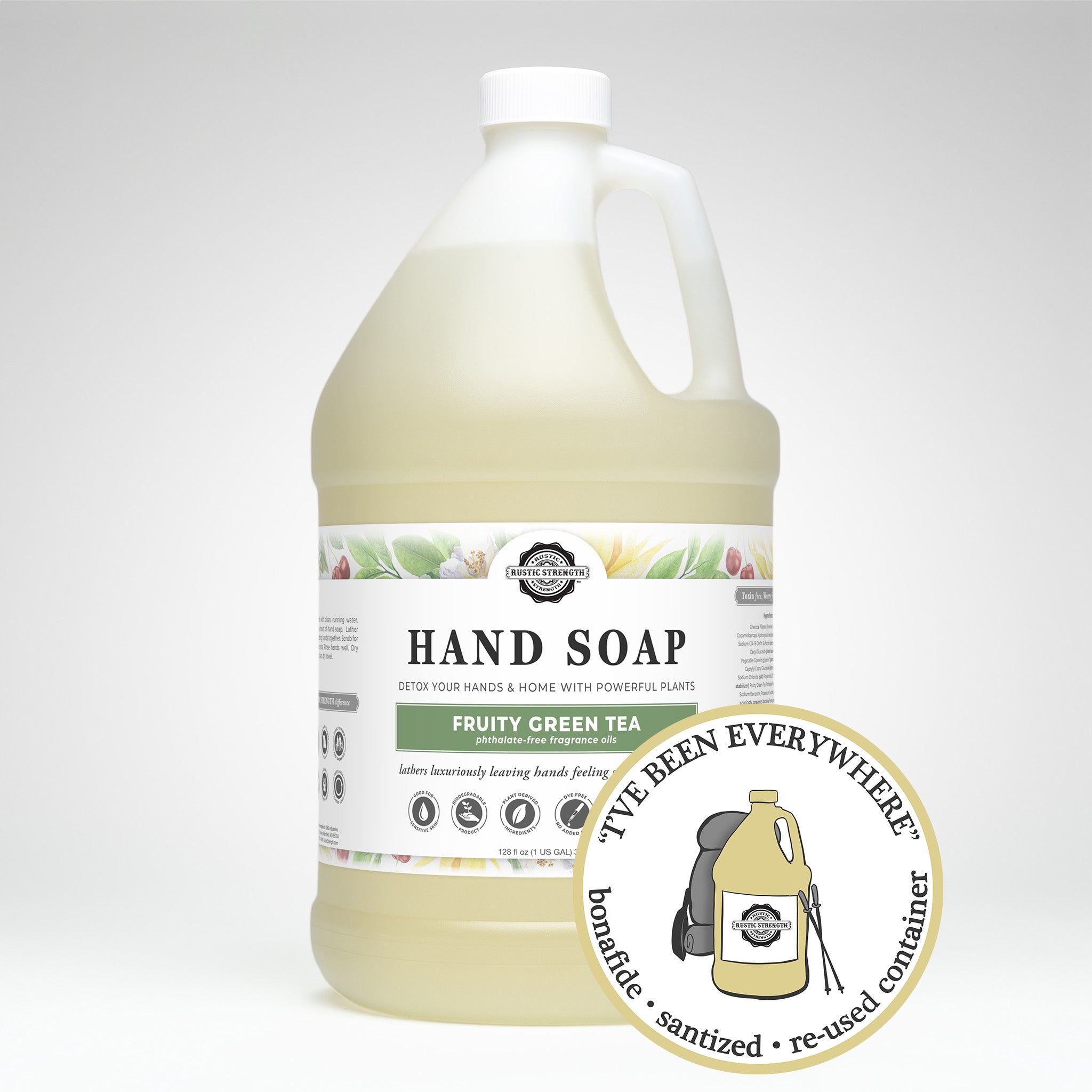SANITIZED & REFILLED | Hand Soap | Fruity Green Tea | Gallon