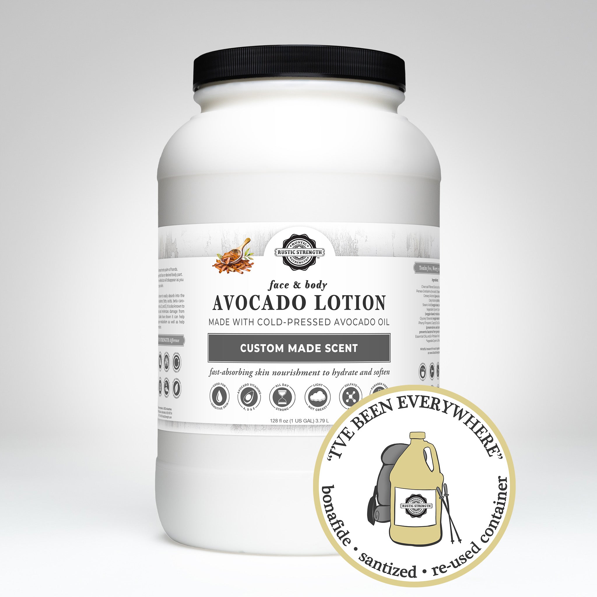 SANITIZED & REFILLED | Avocado Lotion | Sandalwood | 1 Gallon