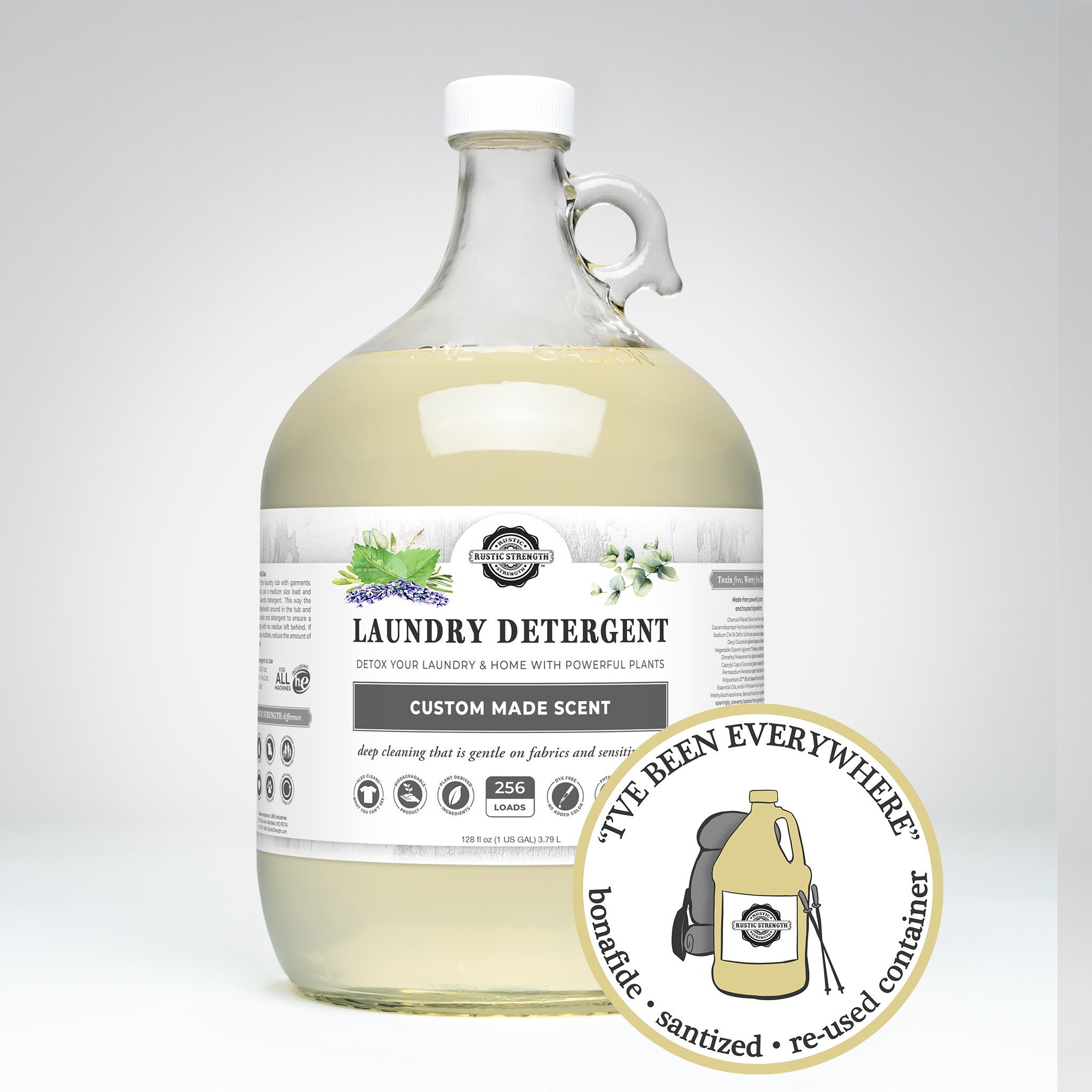 SANITIZED & REFILLED | Laundry Detergent | Aromatherapy Blend & Eucalyptus | Glass Gallon