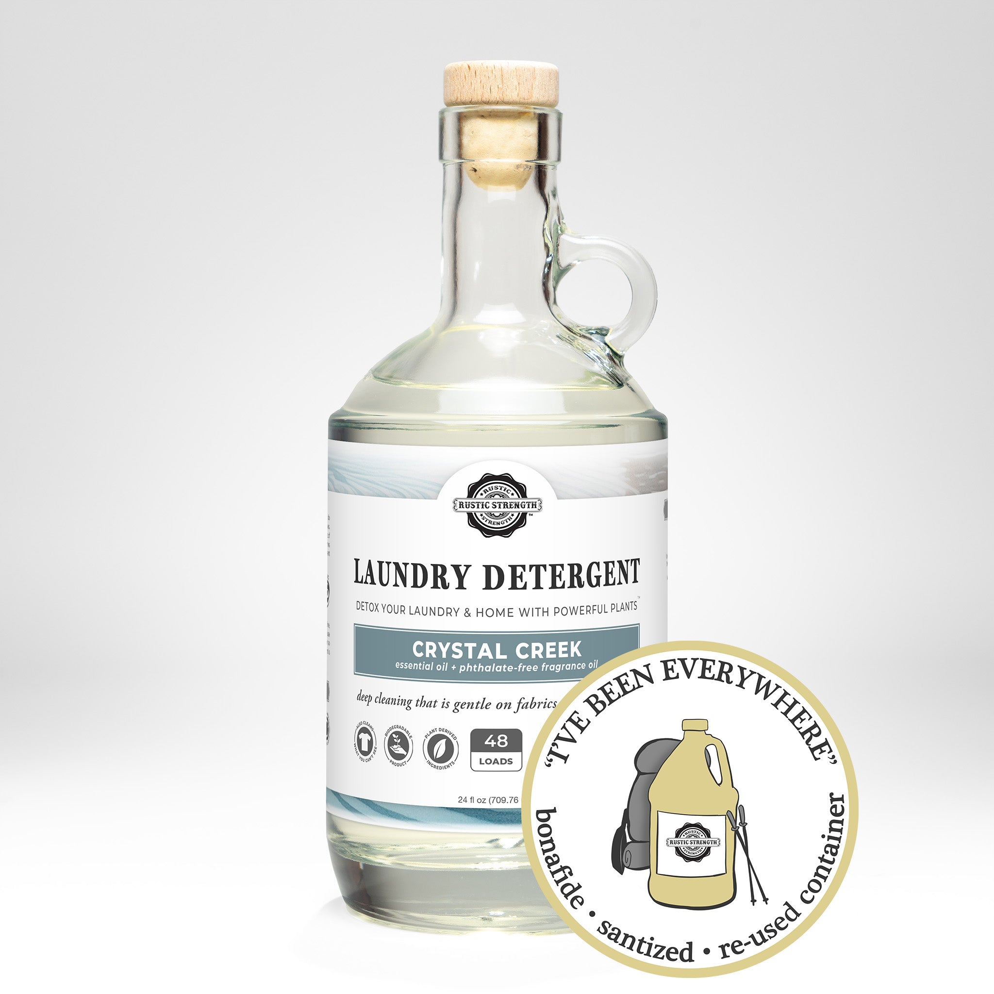 SANITIZED & REFILLED | Laundry Detergent | Crystal Creek | 24 oz Glass