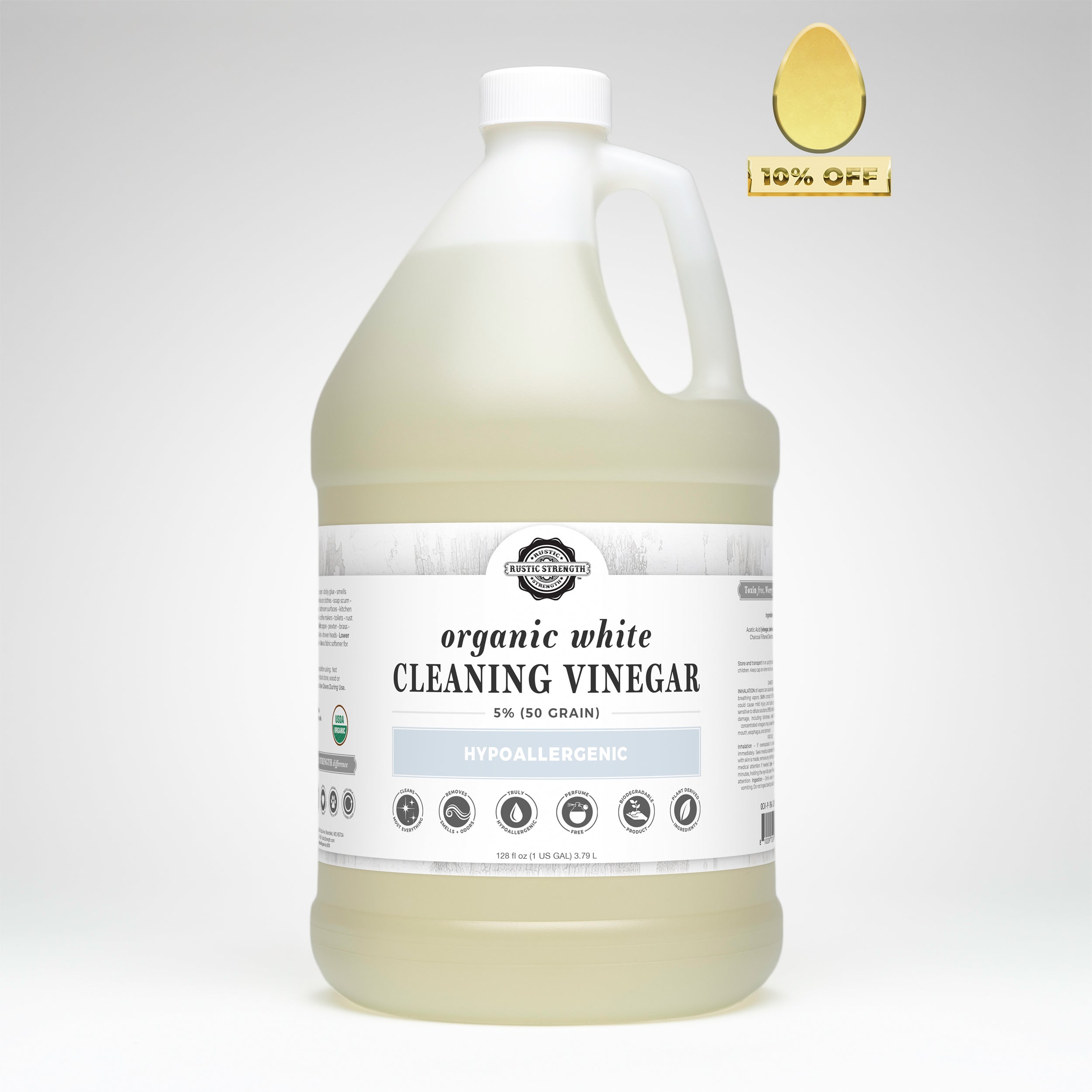 Organic White Cleaning Vinegar | 5% (50 grain)