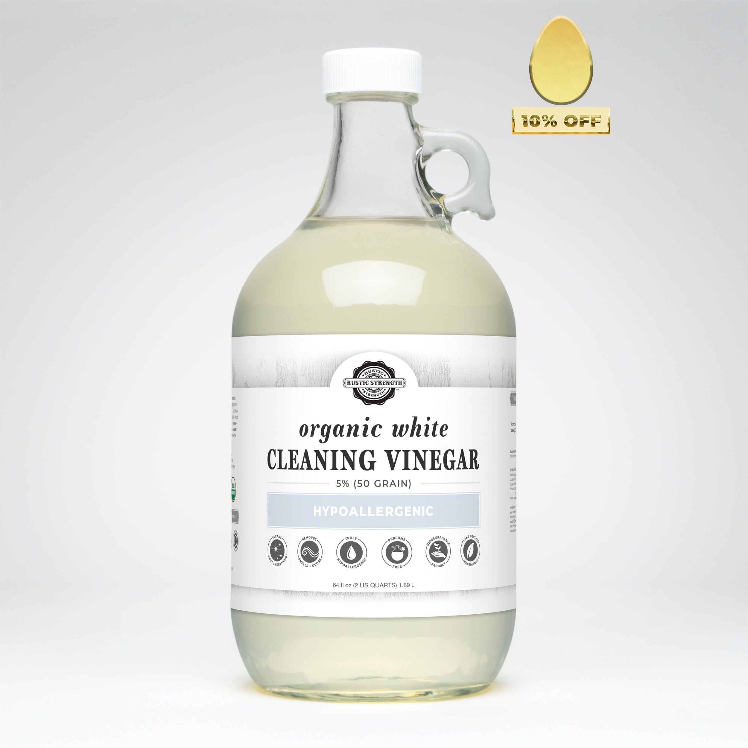 Organic White Cleaning Vinegar | 5% (50 grain)