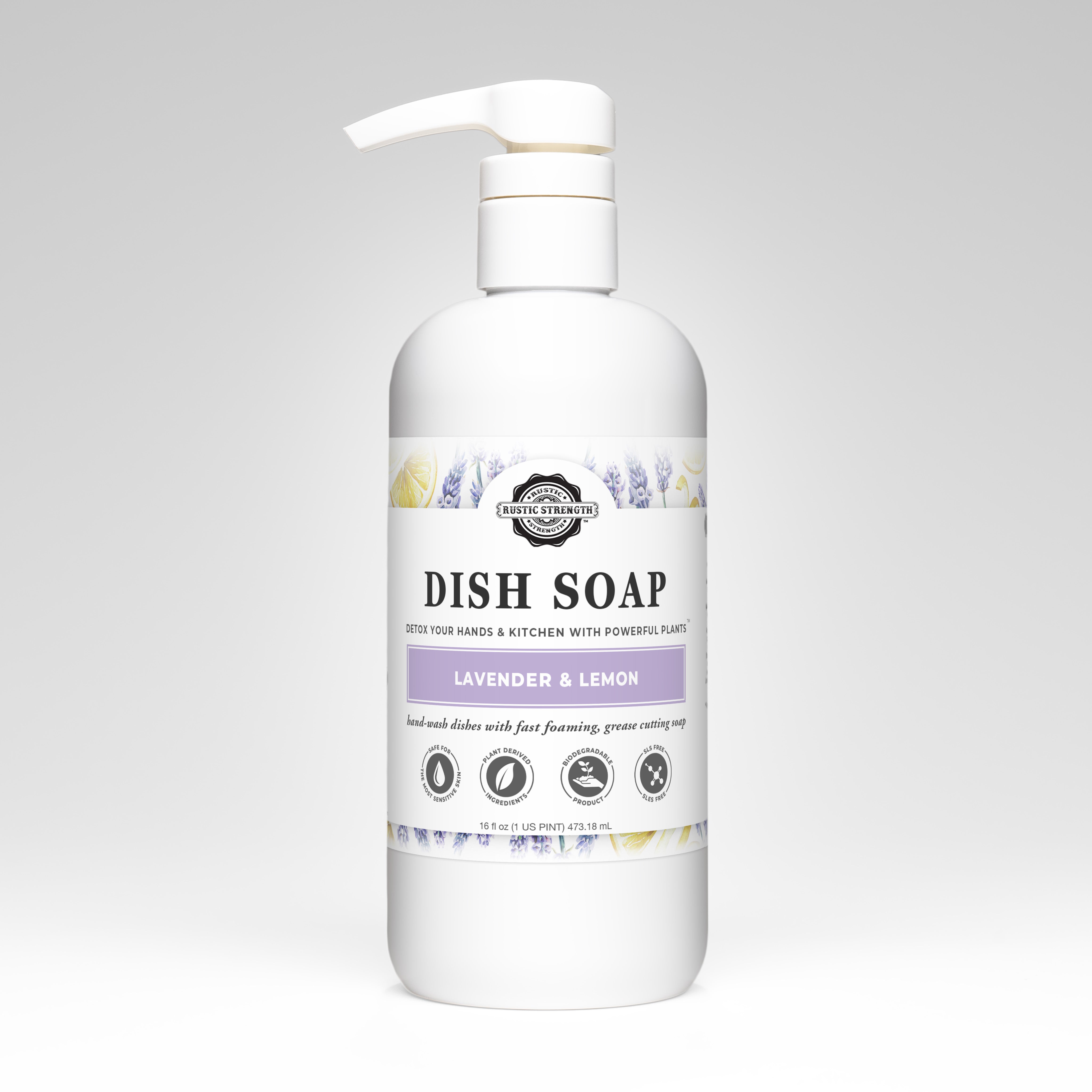 16 oz bottle of lavender lemon dish soap