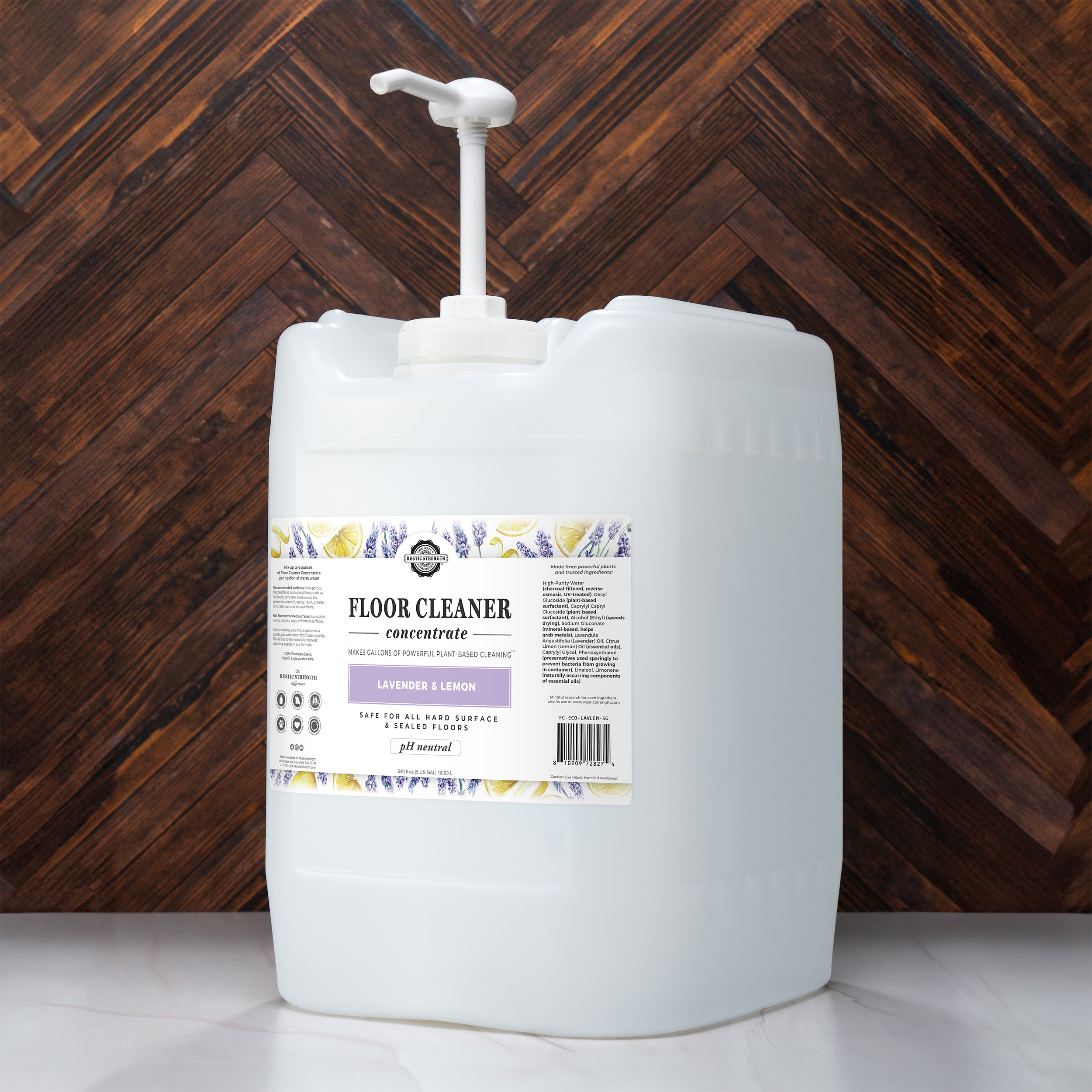 5 gallon eco jug of lavender lemon floor cleaner