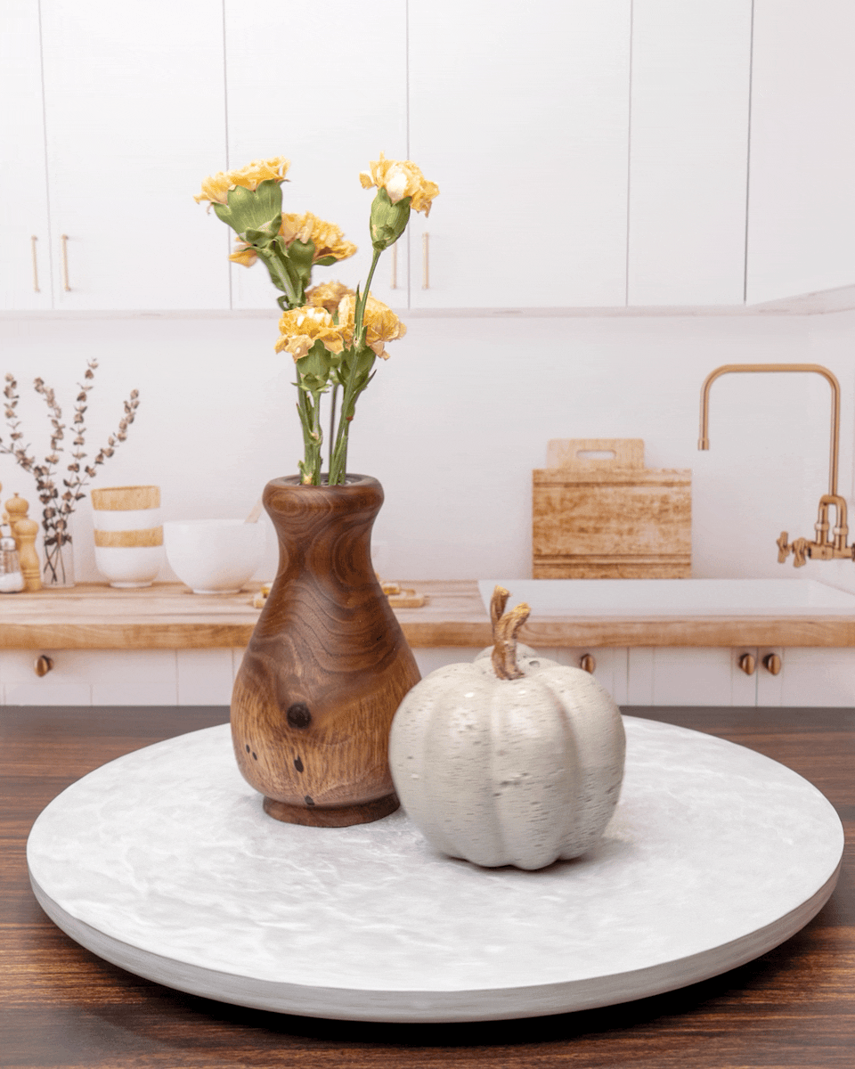 Concrete Lazy Susan | White | 15" diameter