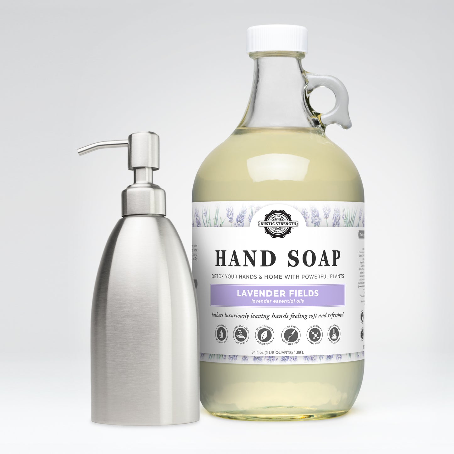 Hand Soap Jug + Stainless Steel Keeper Bottle