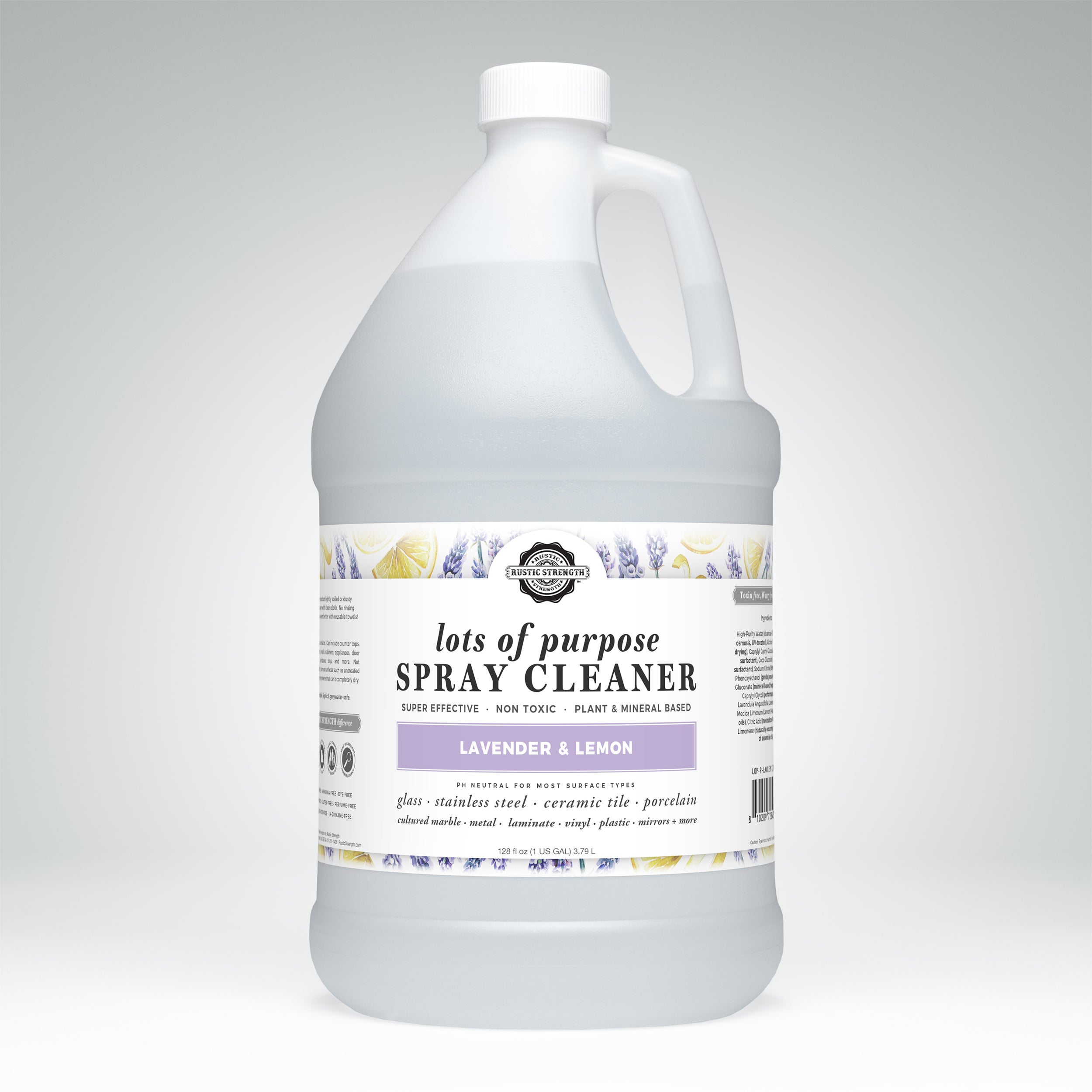 gallon container of lavender lemon lots of purpose spray cleaner