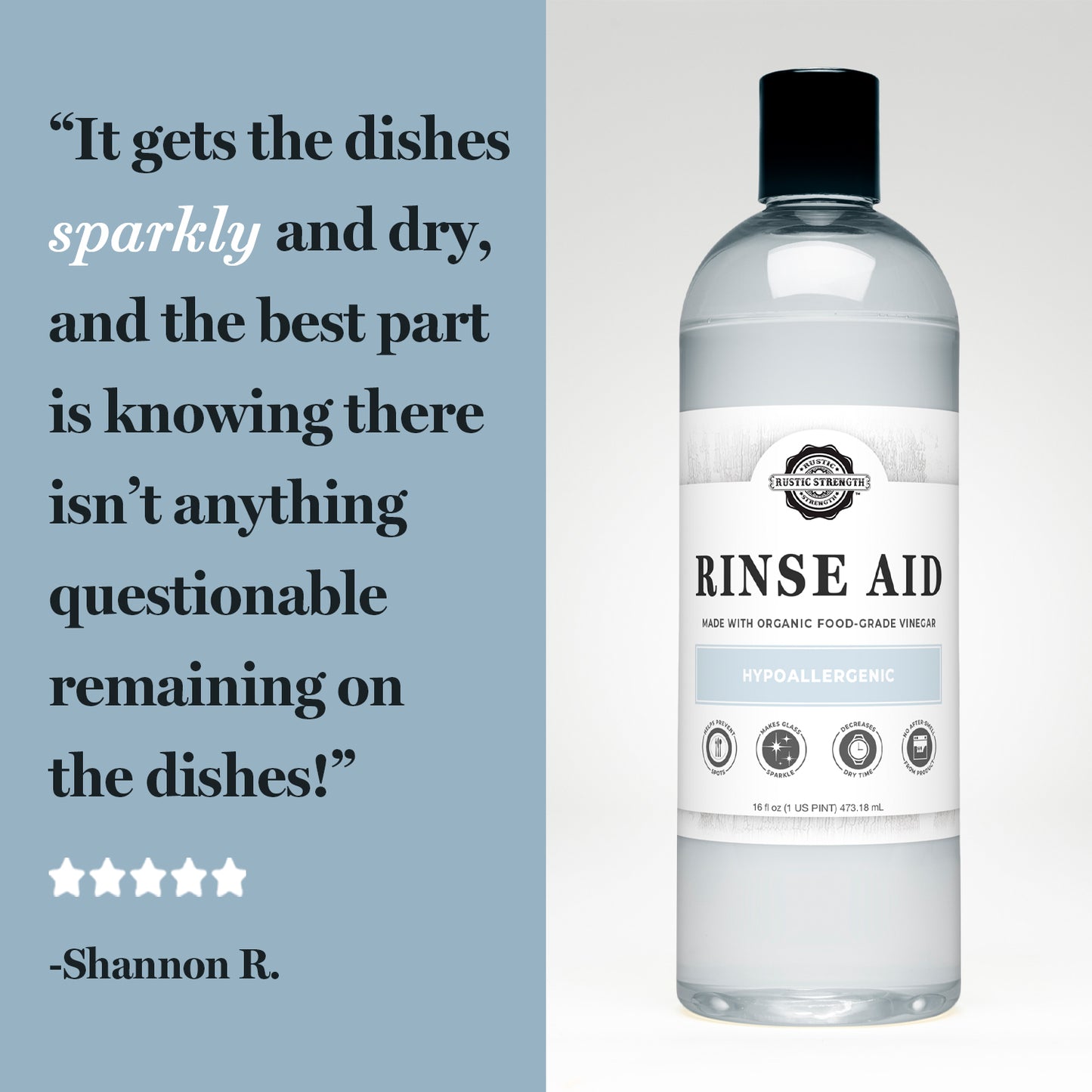 Organic Rinse Aid for Automatic Dishwashers | Unscented