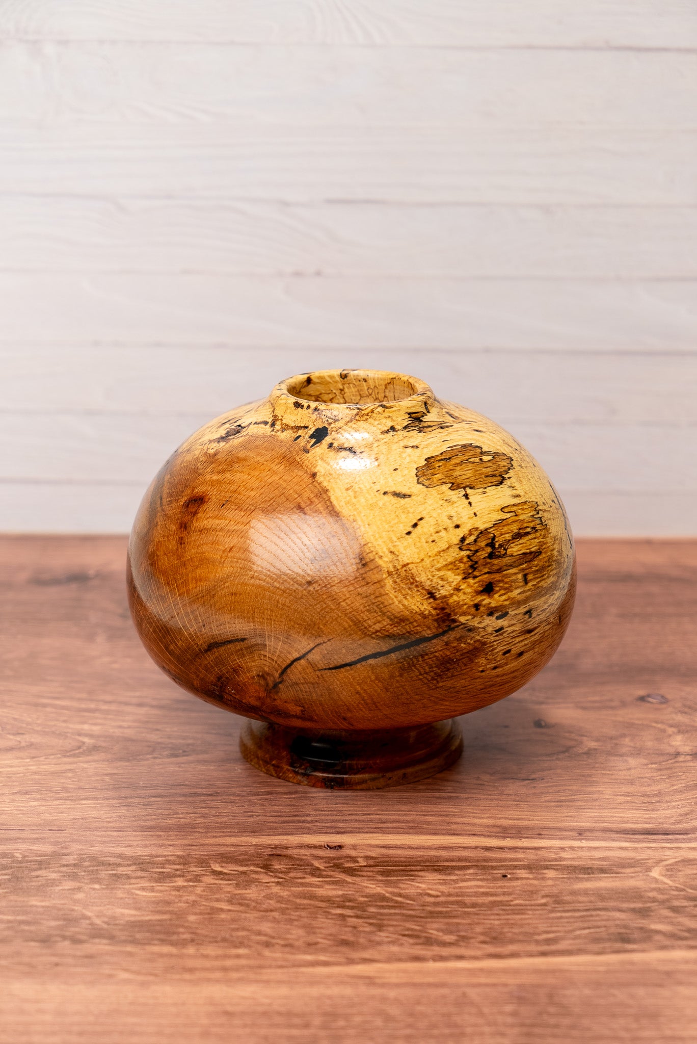 Spalted Oak Globe Vase | S01025