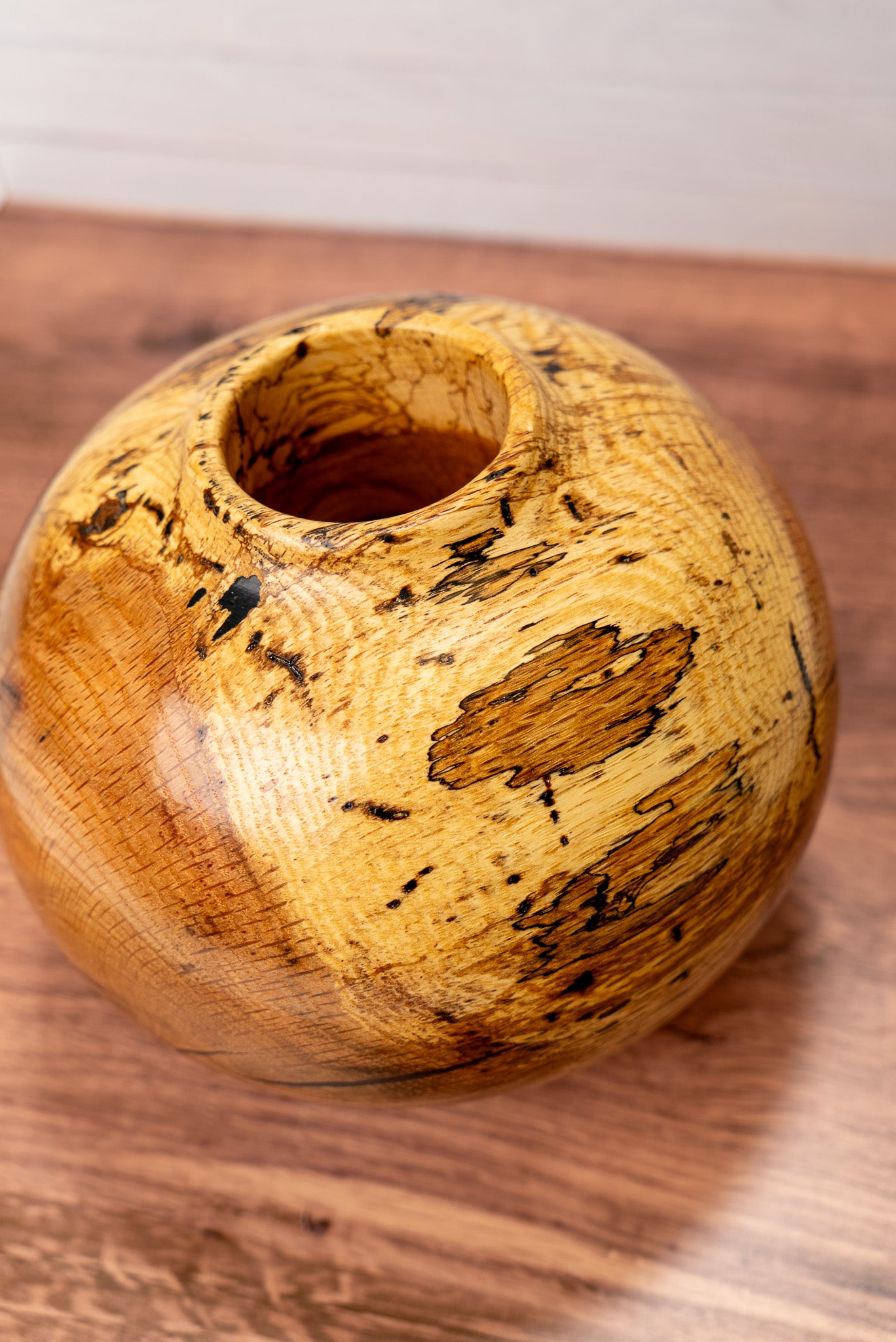 Spalted Oak Globe Vase | S01025