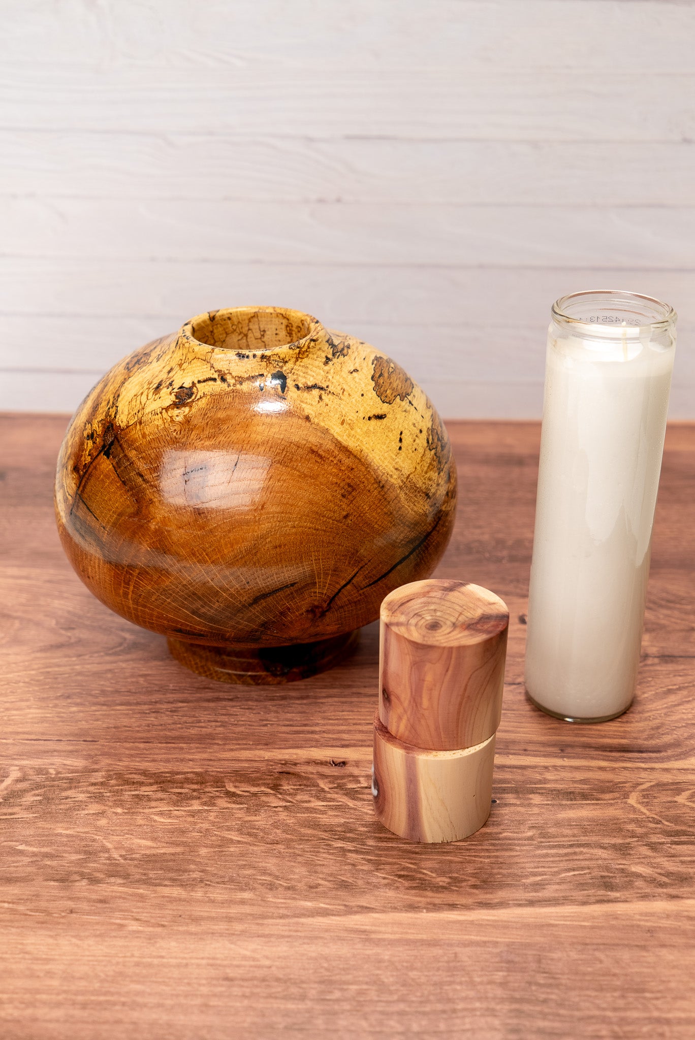 Spalted Oak Globe Vase | S01025