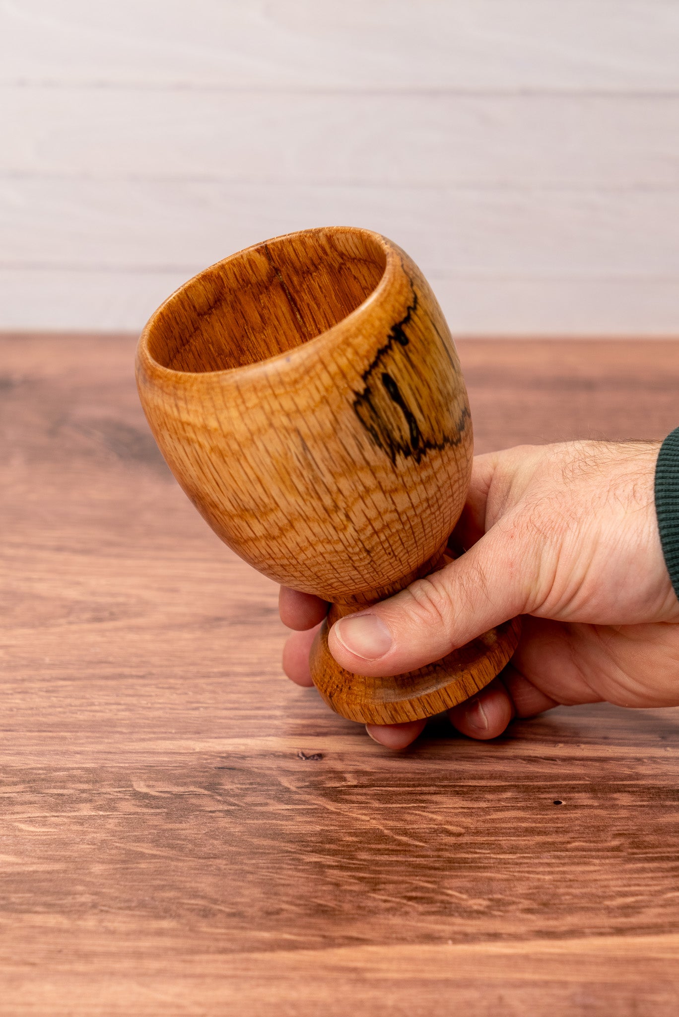 Red Oak Goblet with Spalting | S0525
