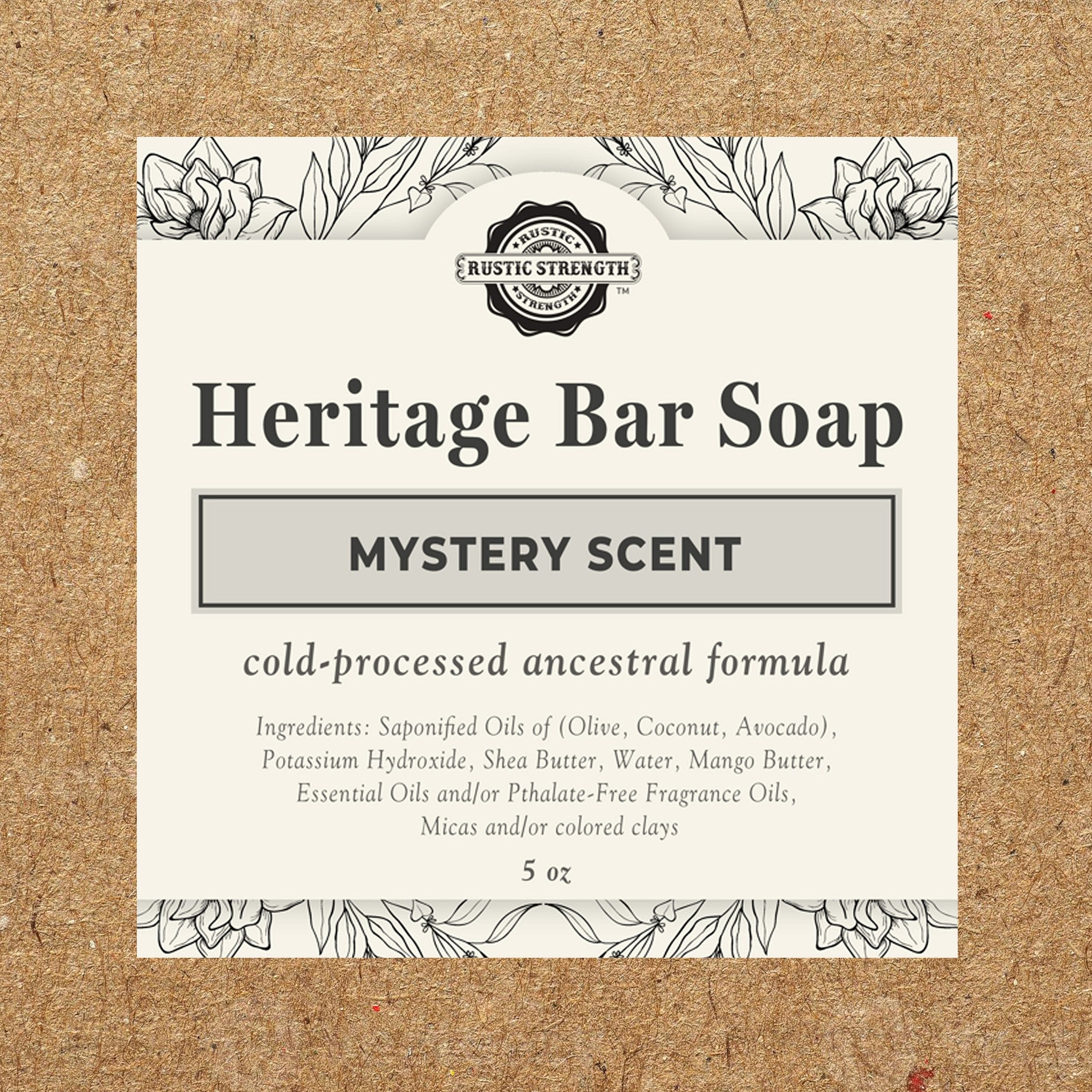 Heritage bar soap in mystery scent.