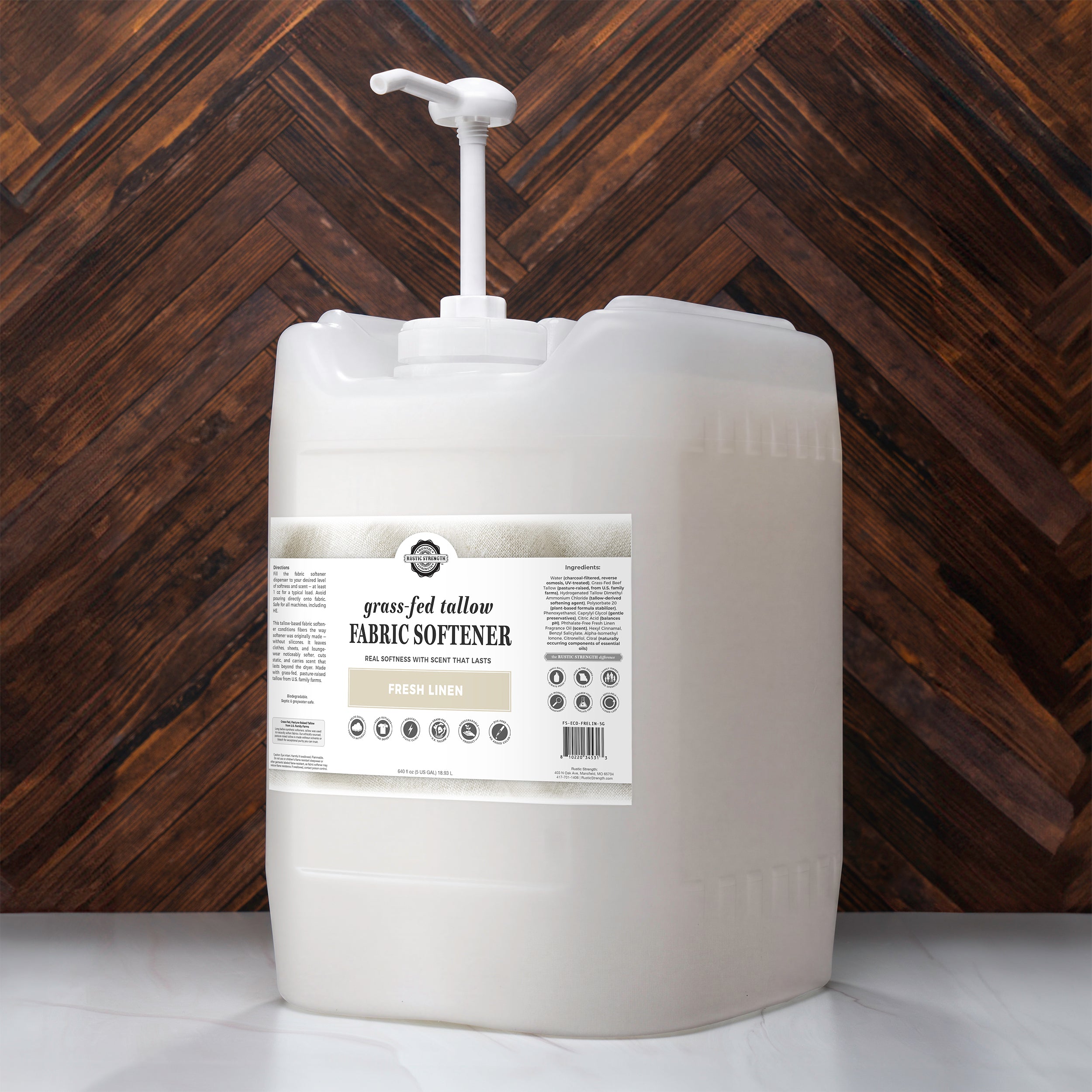 Tallow Fabric Softener | Fresh Linen - Rustic Strength