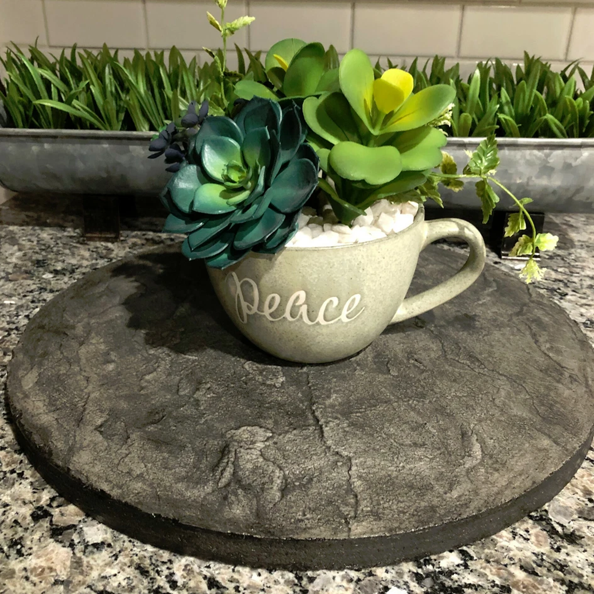 Concrete Lazy Susan | Charcoal | 15" diameter