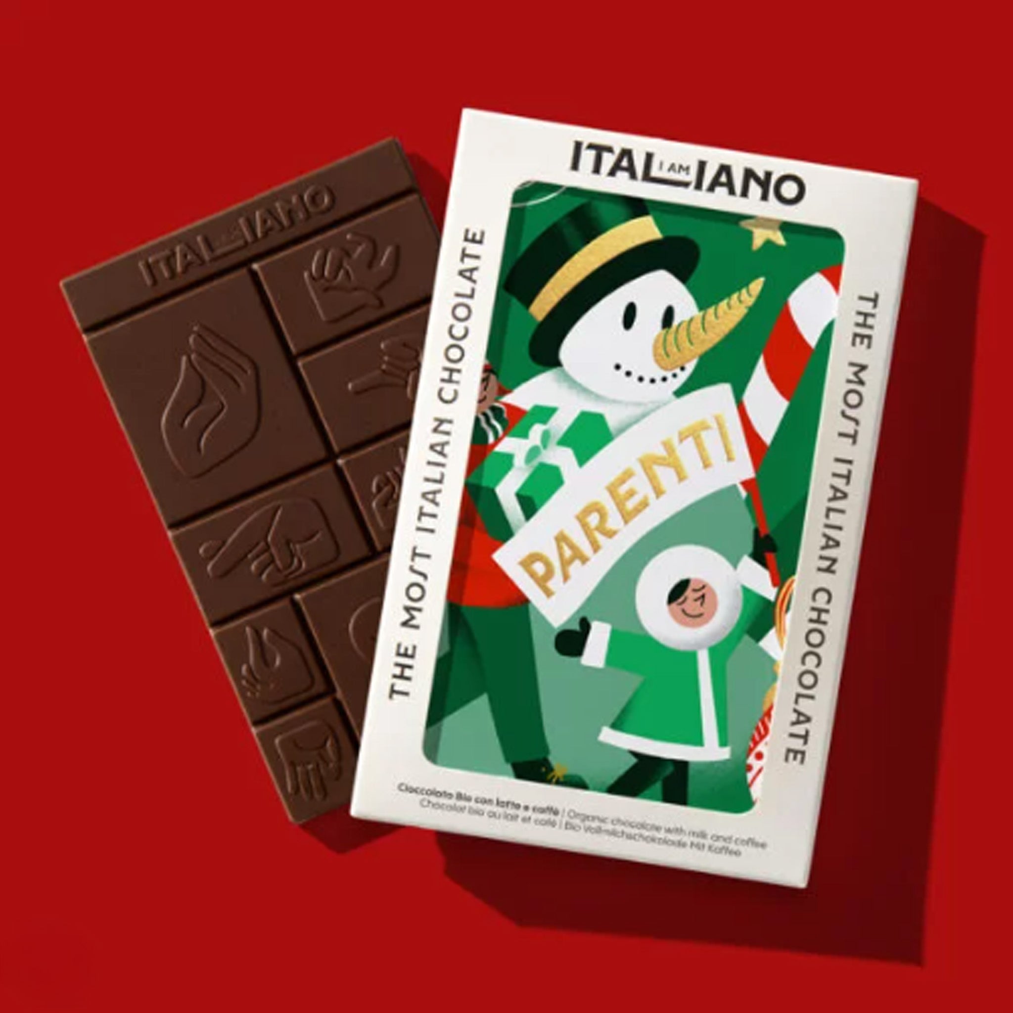 Milk Chocolate | I am Italiano | Organic Milk and Coffee Chocolate (Parenti) 50g