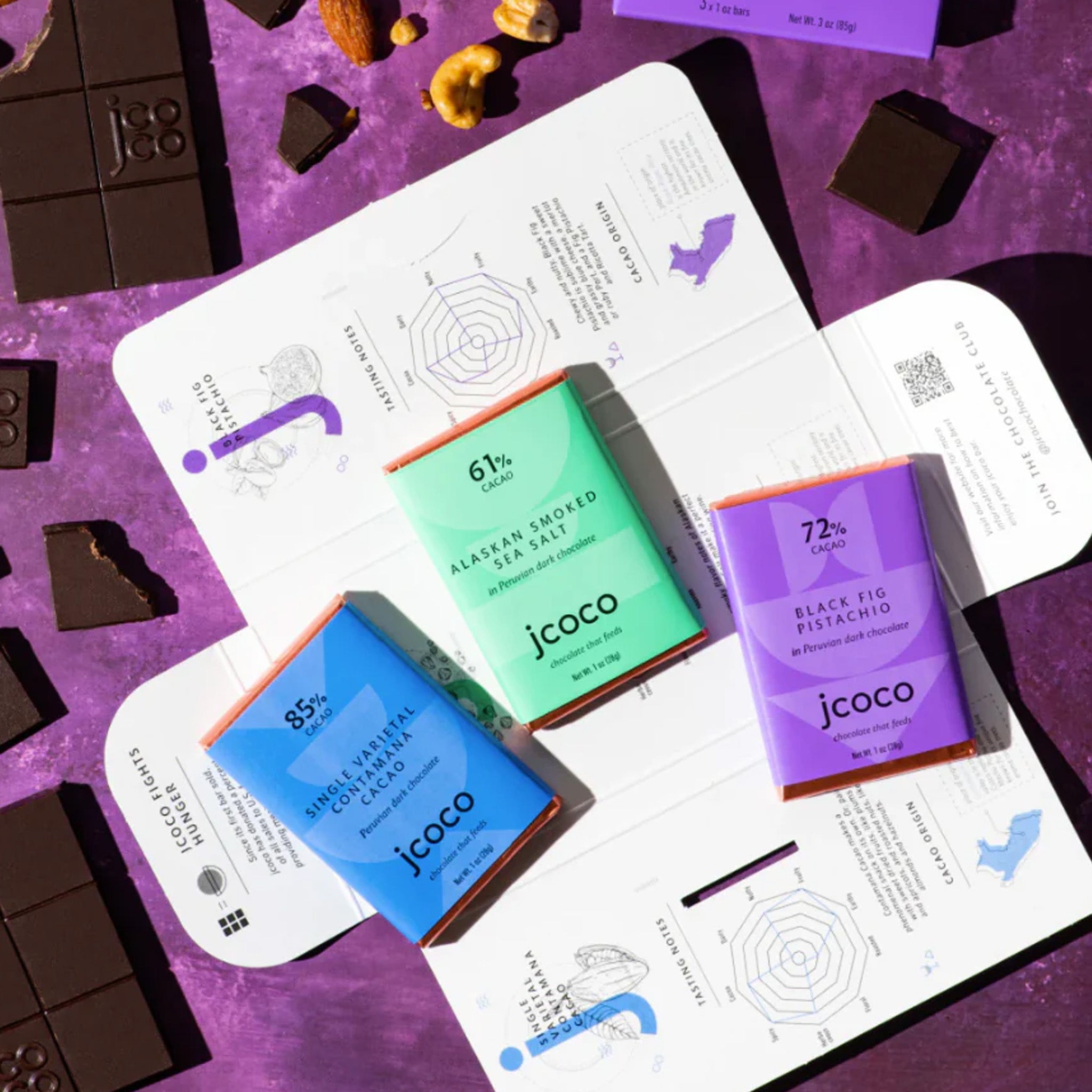 Dark Chocolate | Jcoco | Dark Chocolate Flight 3 oz