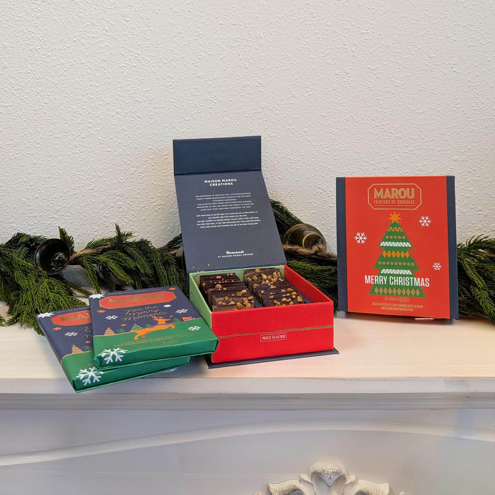 Dark Chocolate | Marou | Carmelized Cinnamon Cashew Bar 80g