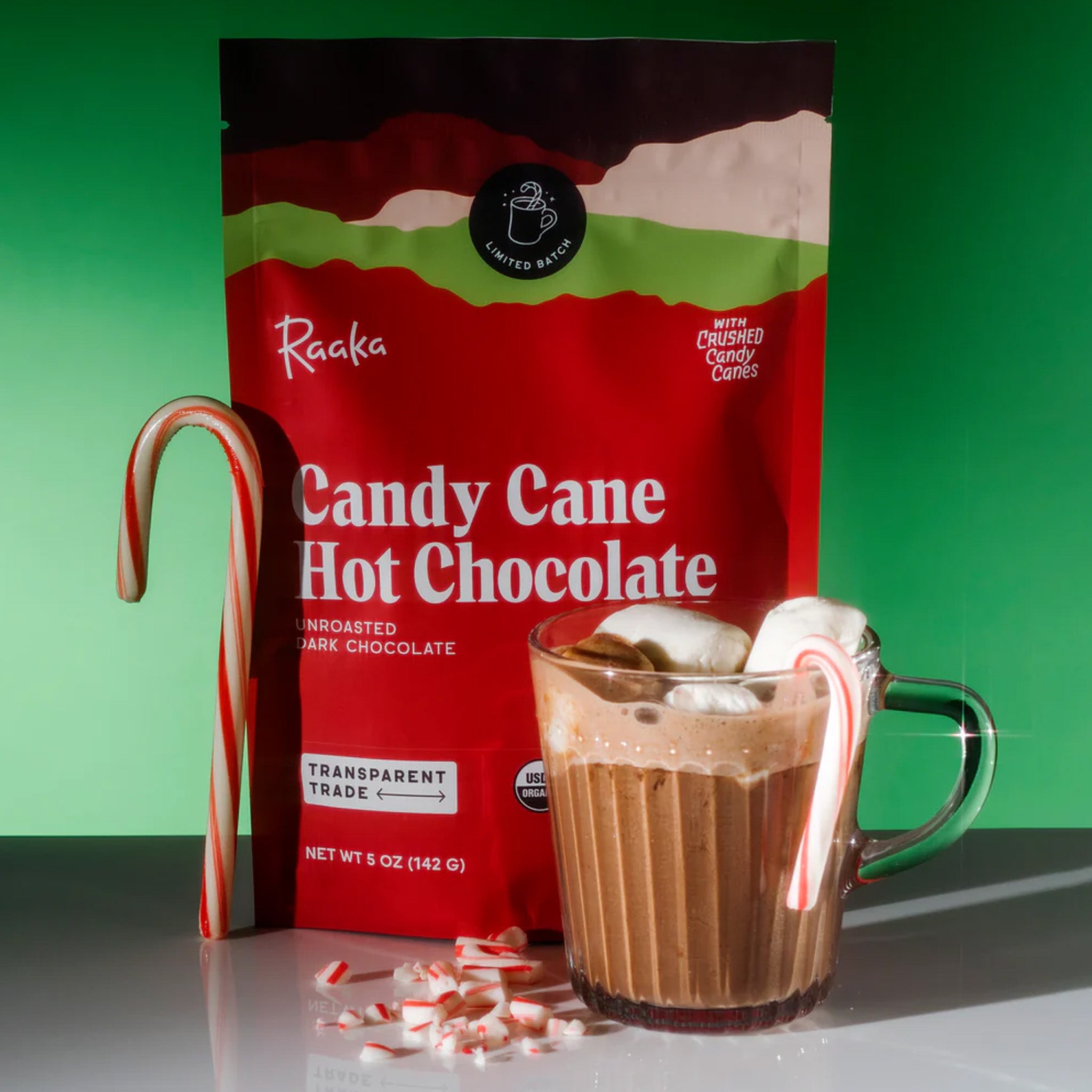 Drinking Chocolate | Raaka | Candy Cane Hot Chocolate 5 oz