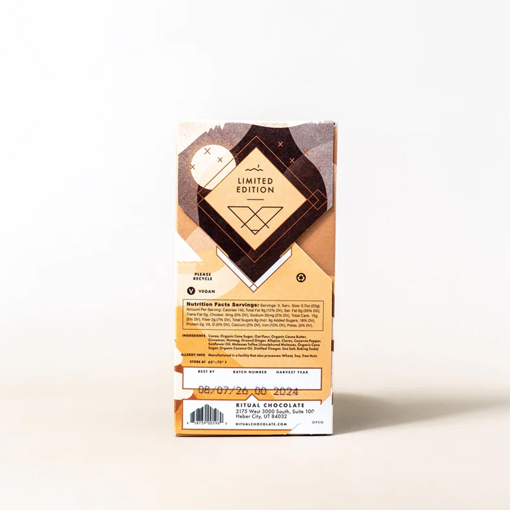 Oat Milk Chocolate | Ritual | Gingerbread Toffee Crisp Bar 53% 60g