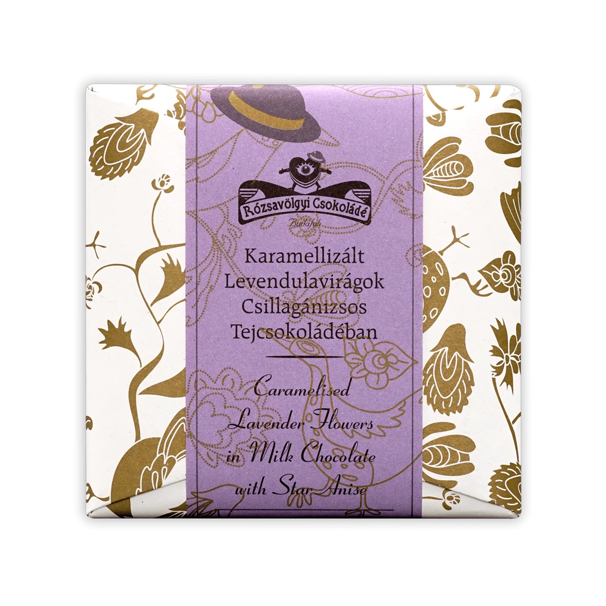 Milk Chocolate | Rózsavölgyi Csokoládé | Caramelized Lavender Flowers 40%