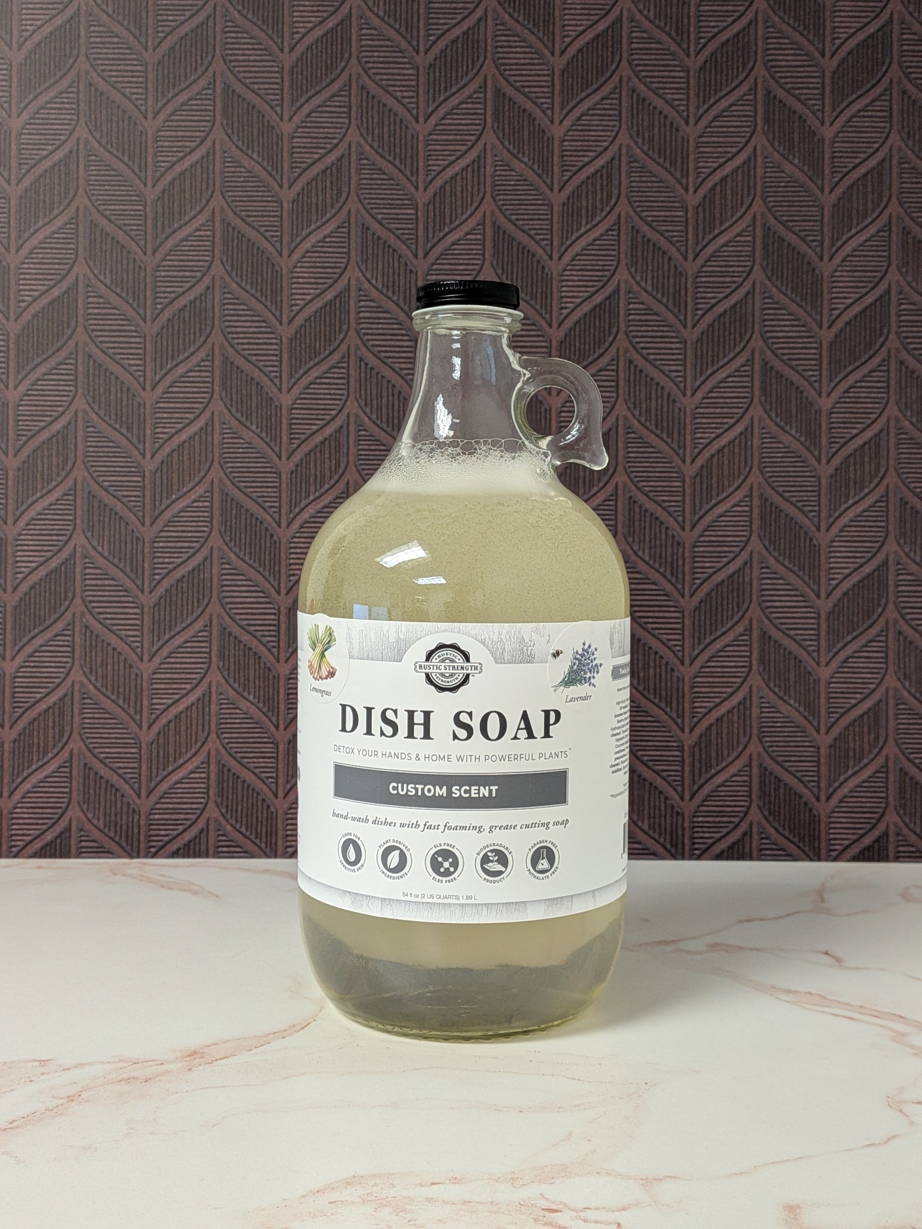 CLEARANCE | Dish Soap | Lemongrass & Lavender ( Half Gallon Glass )