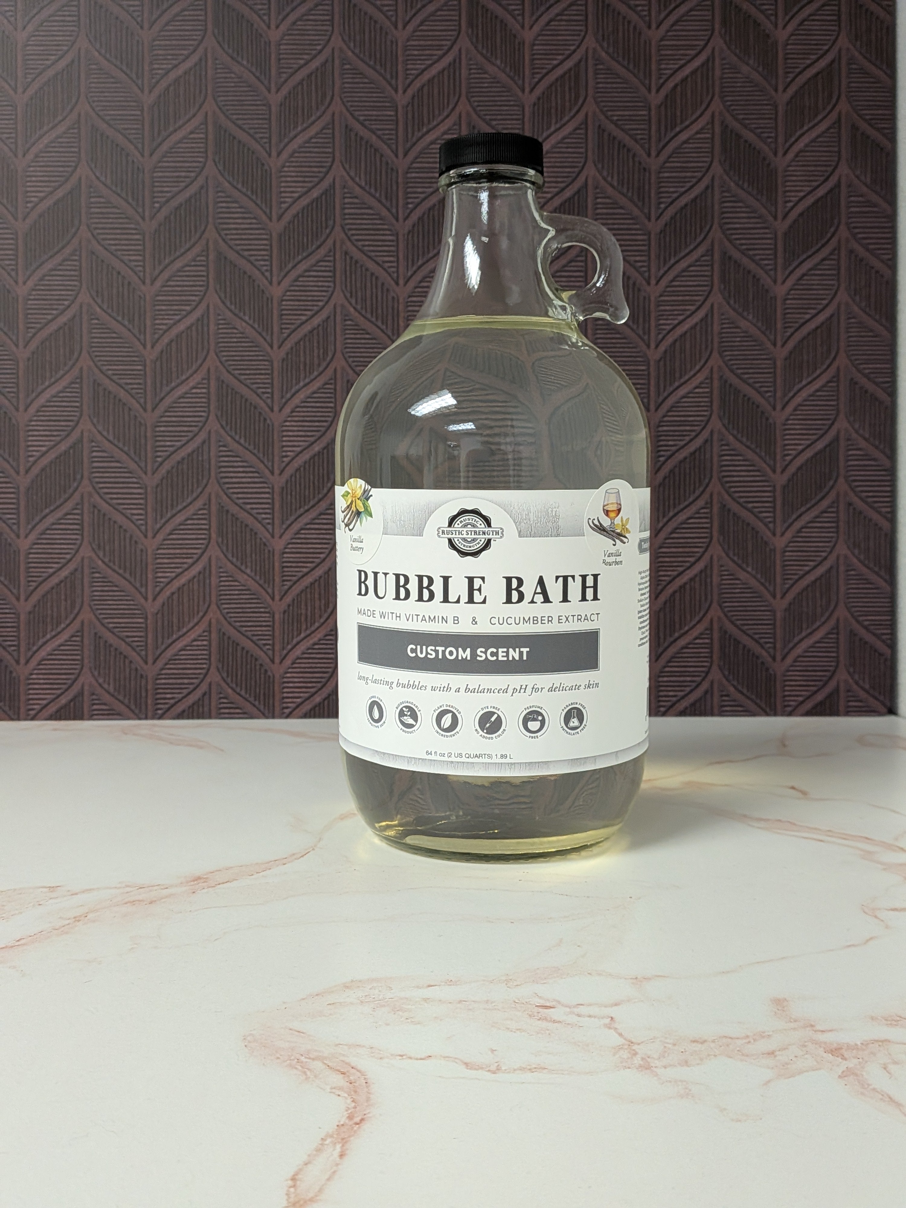 CLEARANCE | Bubble Bath | Vanilla Bourbon & Buttery Vanilla ( Half Gallon Glass )