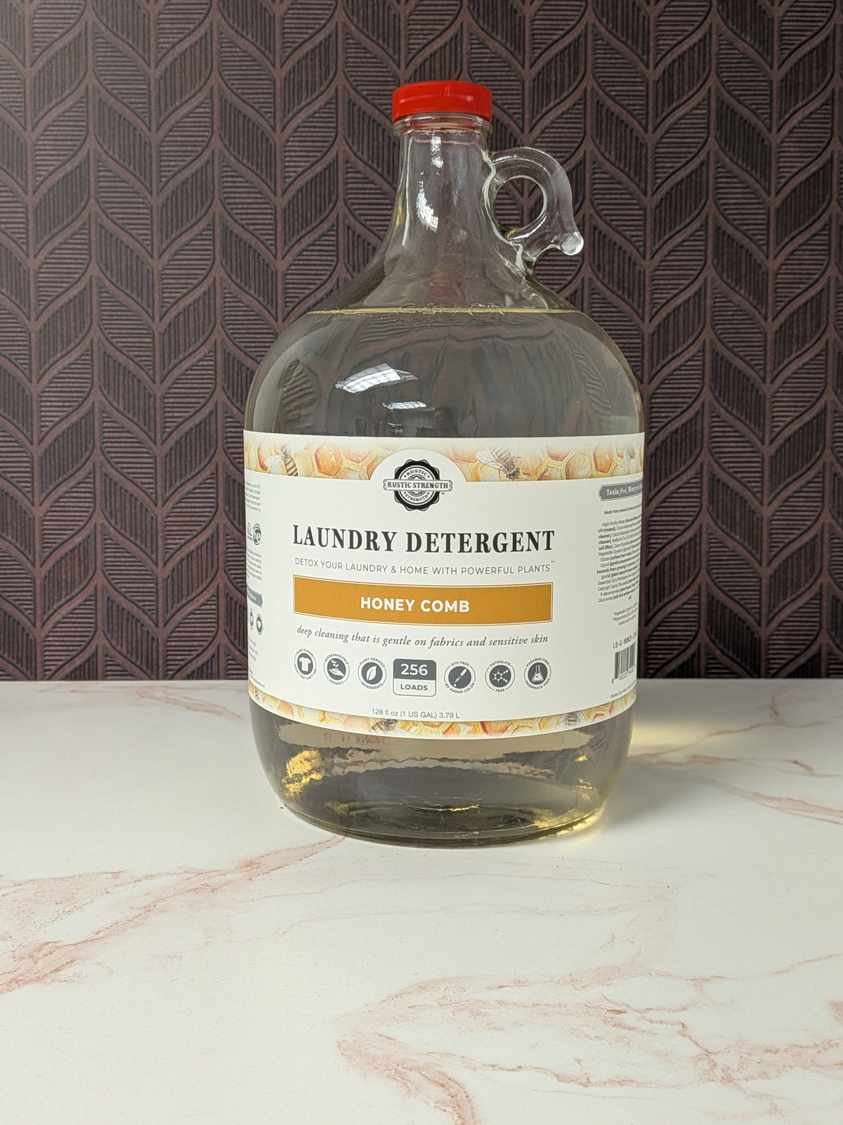 Rustic Strength, Clearance, Laundry Detergent, 1 Gallon, Glass Jug, Honey Comb