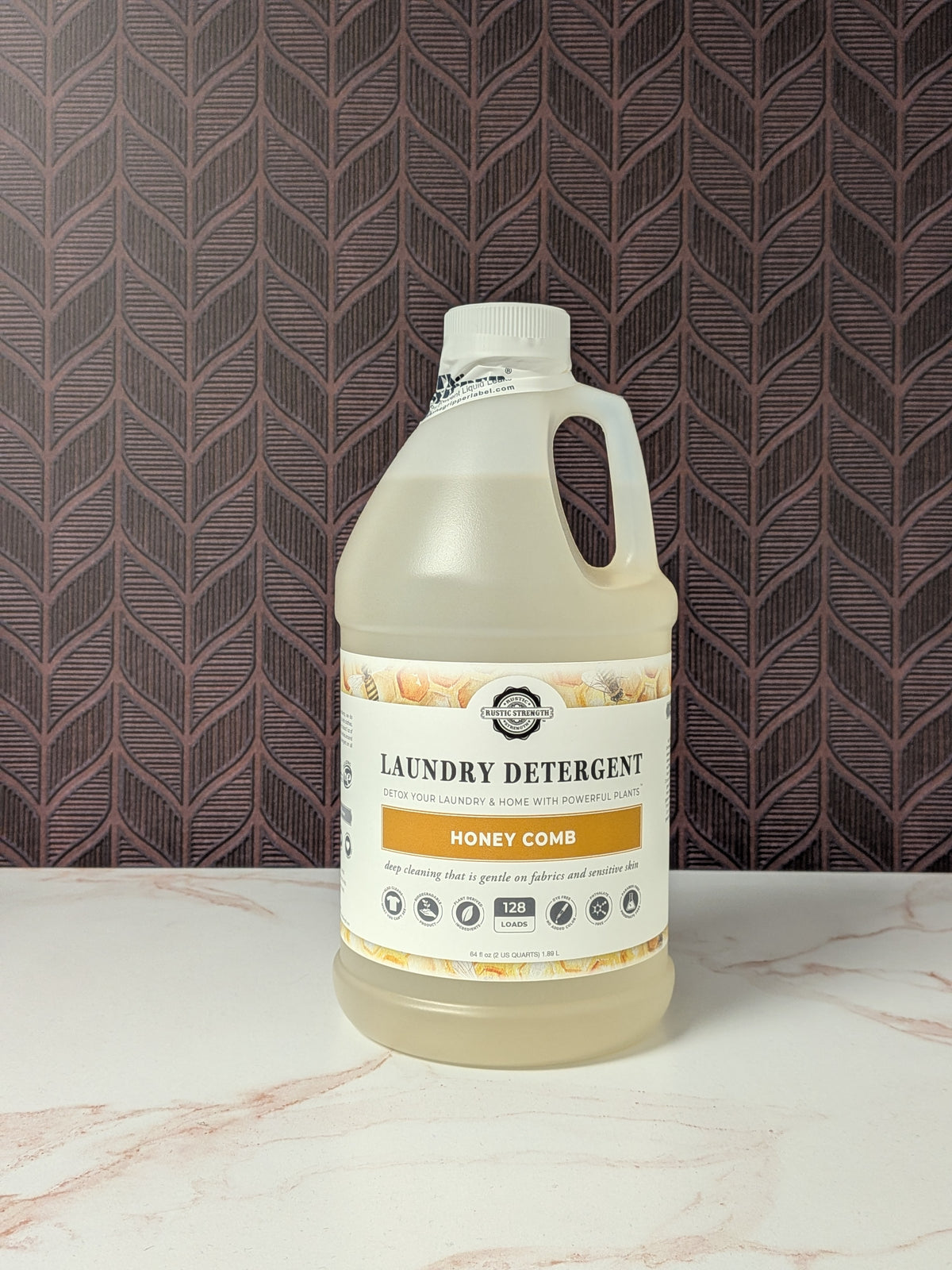 Rustic Strength, Clearance, Laundry Detergent, Half Gallon, Plastic Jug, Honey Comb