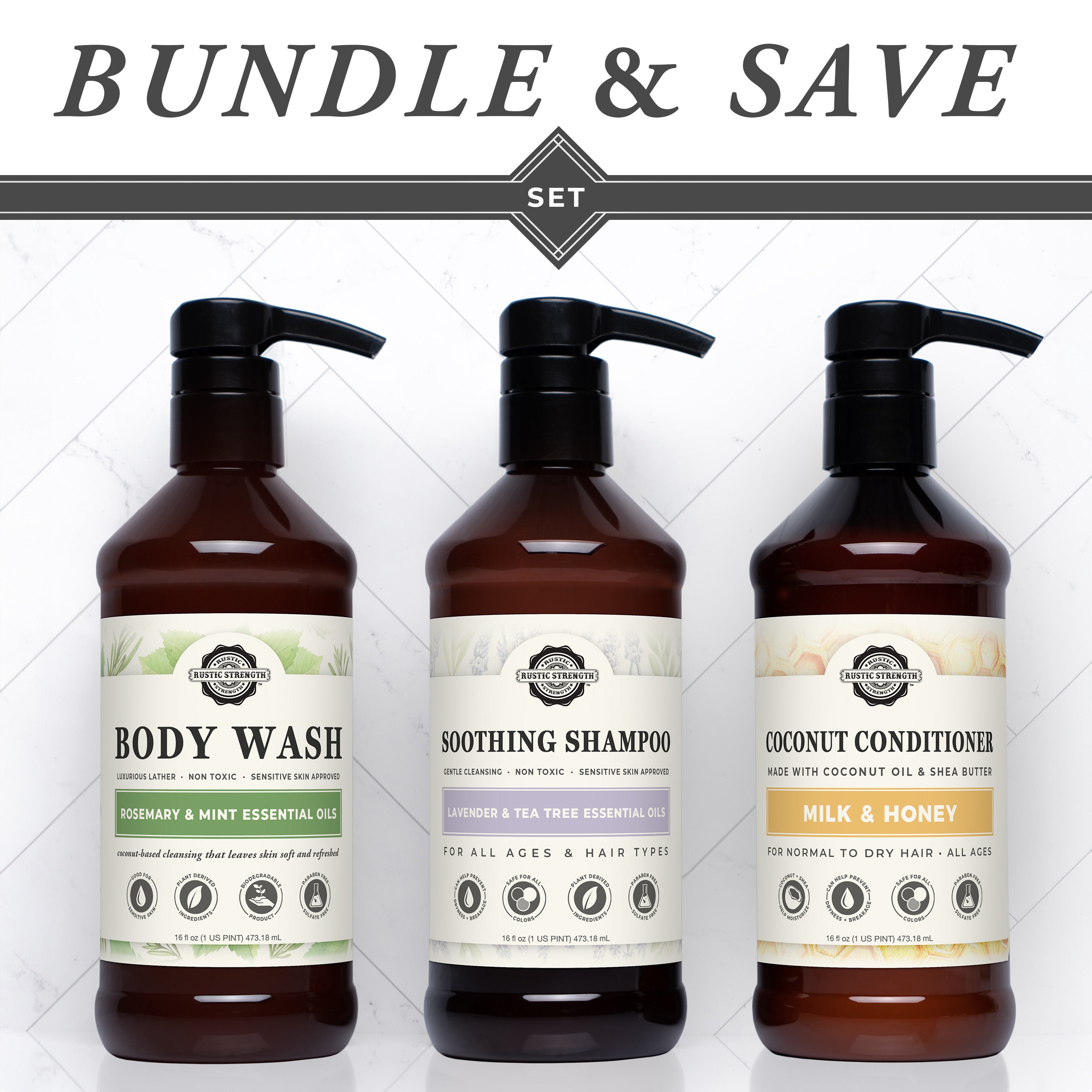 Personalized Shower Spa Set – Rustic Strength