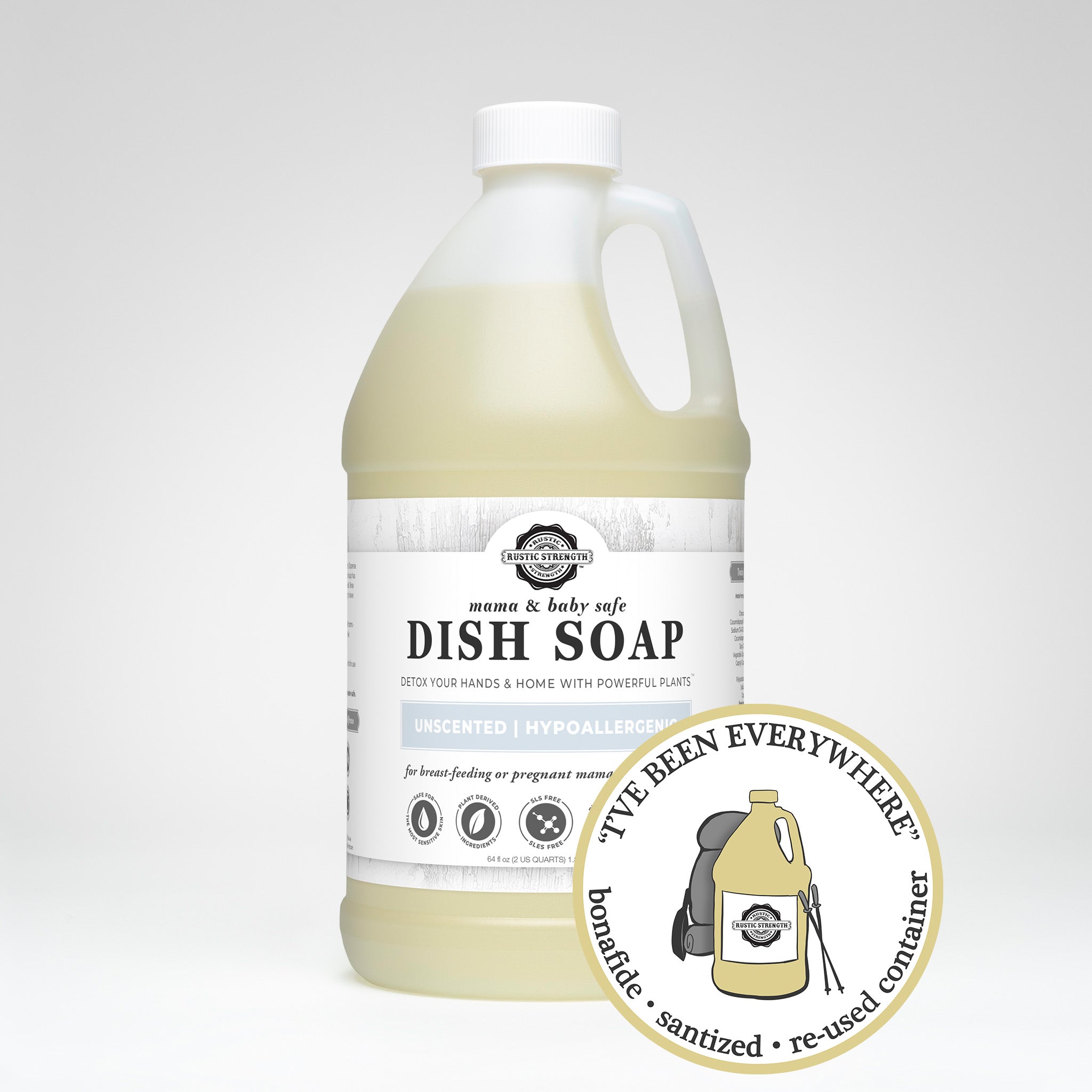SANITIZED & REFILLED | Dish Soap | Mama & Baby Safe | Half Gallon