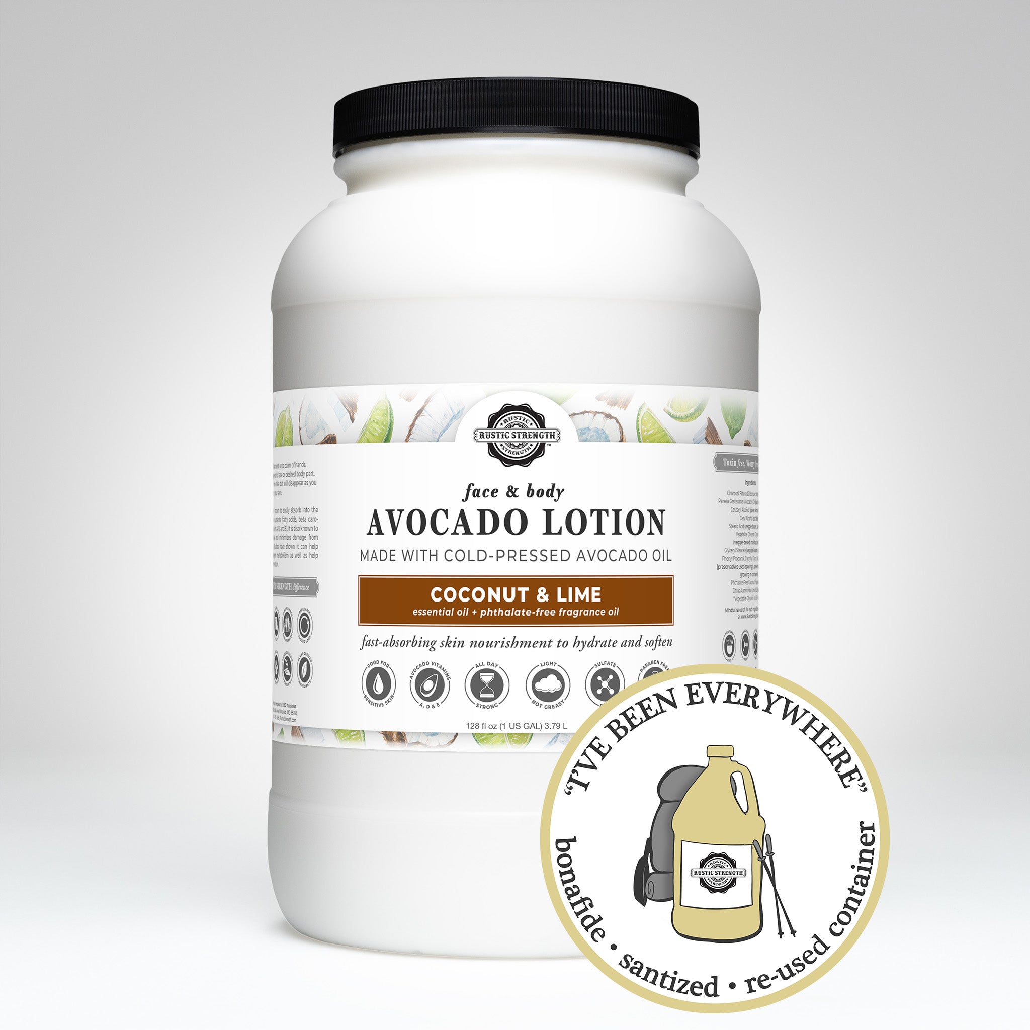 SANITIZED & REFILLED | Avocado Lotion | Coconut & Lime | 1 Gallon