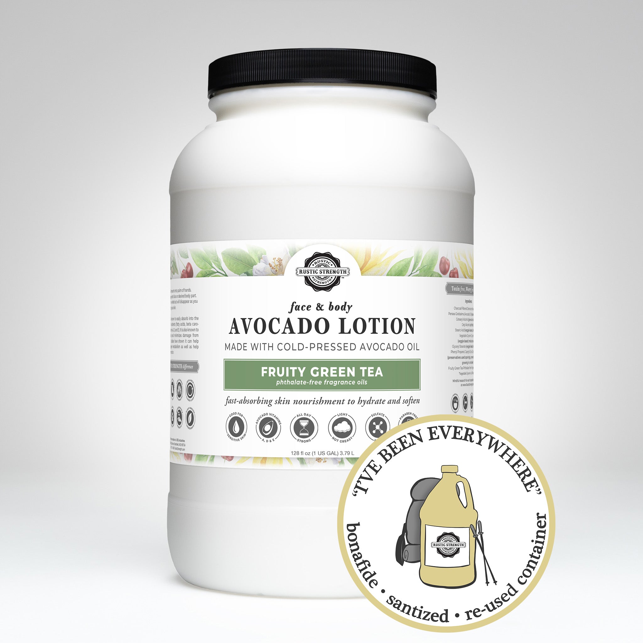 SANITIZED & REFILLED | Avocado Lotion | Fruity Green Tea | 1 Gallon