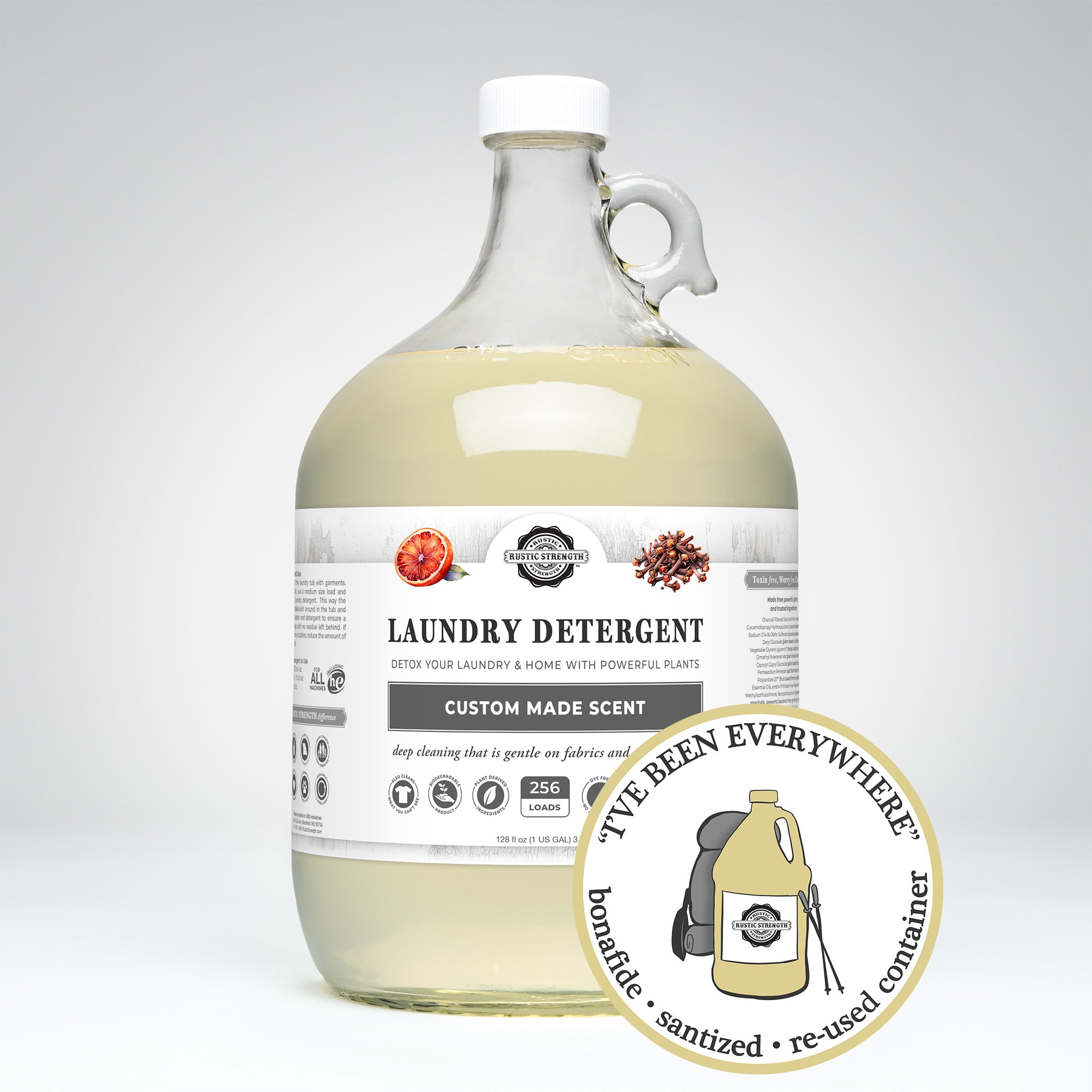 SANITIZED & REFILLED | Laundry Detergent | Blood Orange & Clove | Glass Gallon