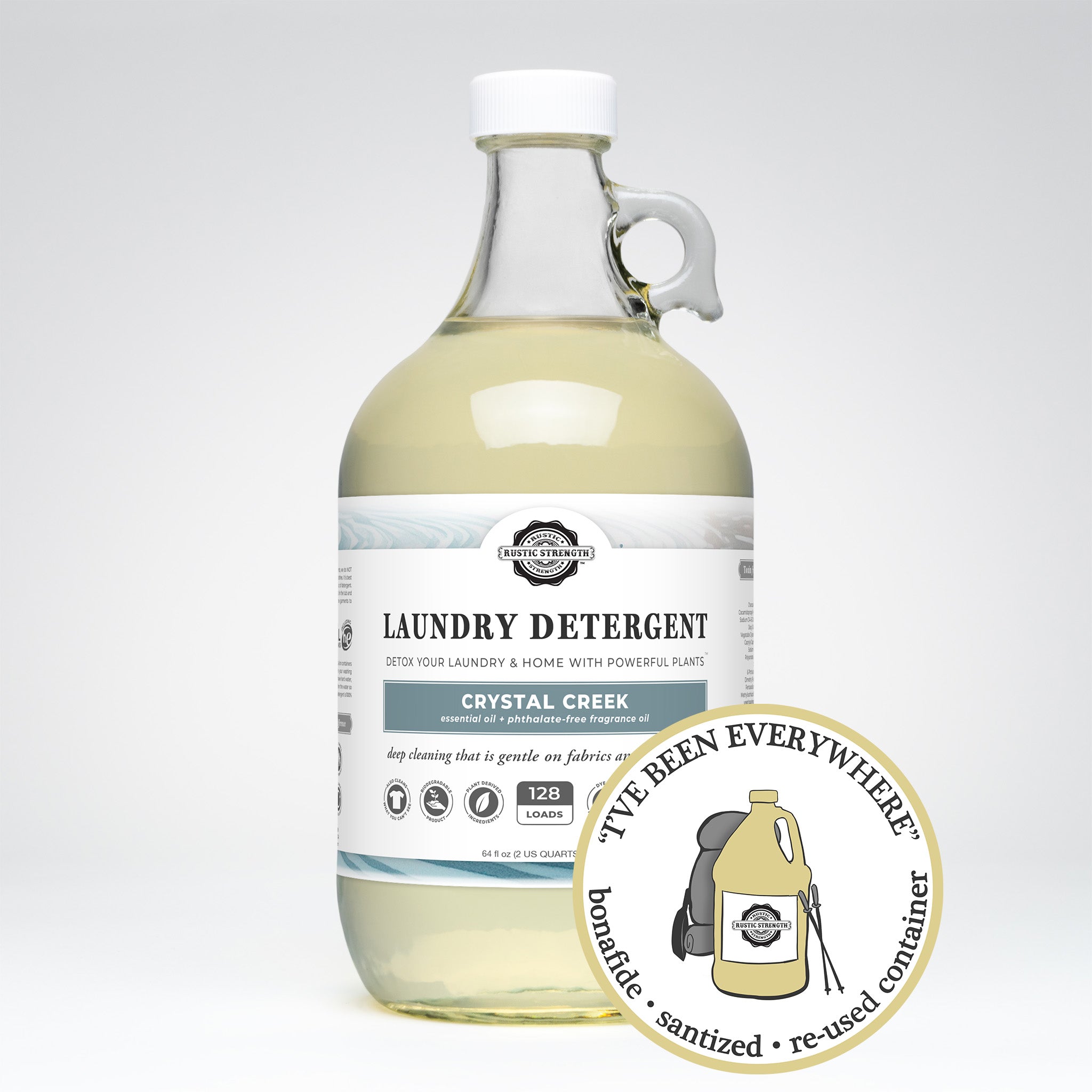 SANITIZED & REFILLED | Laundry Detergent | Crystal Creek | Glass Half Gallon