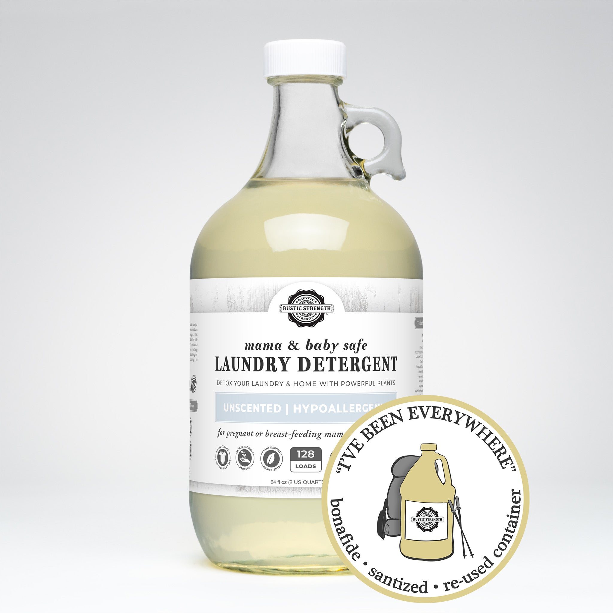 SANITIZED & REFILLED | Laundry Detergent | Mama & Baby Safe | Glass Half Gallon