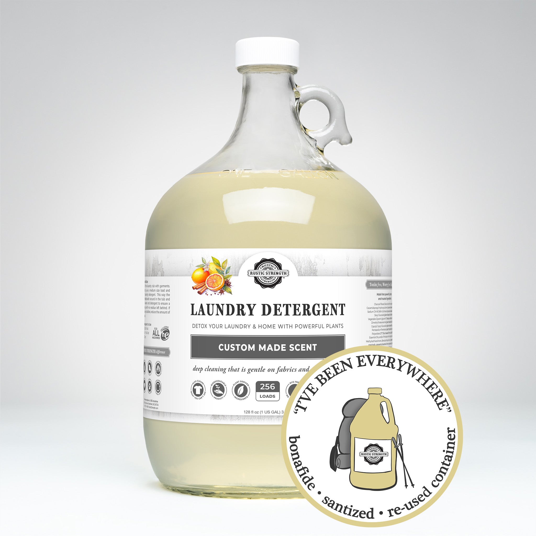 SANITIZED & REFILLED | Laundry Detergent | Spiced Citrus | Glass Gallon