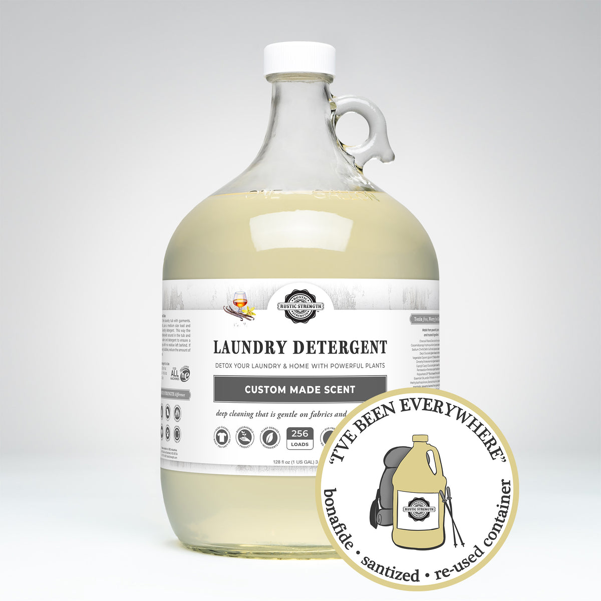 SANITIZED & REFILLED | Laundry Detergent | Vanilla Bourbon | Glass Gallon