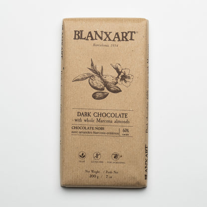 Dark Chocolate | Blanxart | w/ Almonds 60% | 7 oz