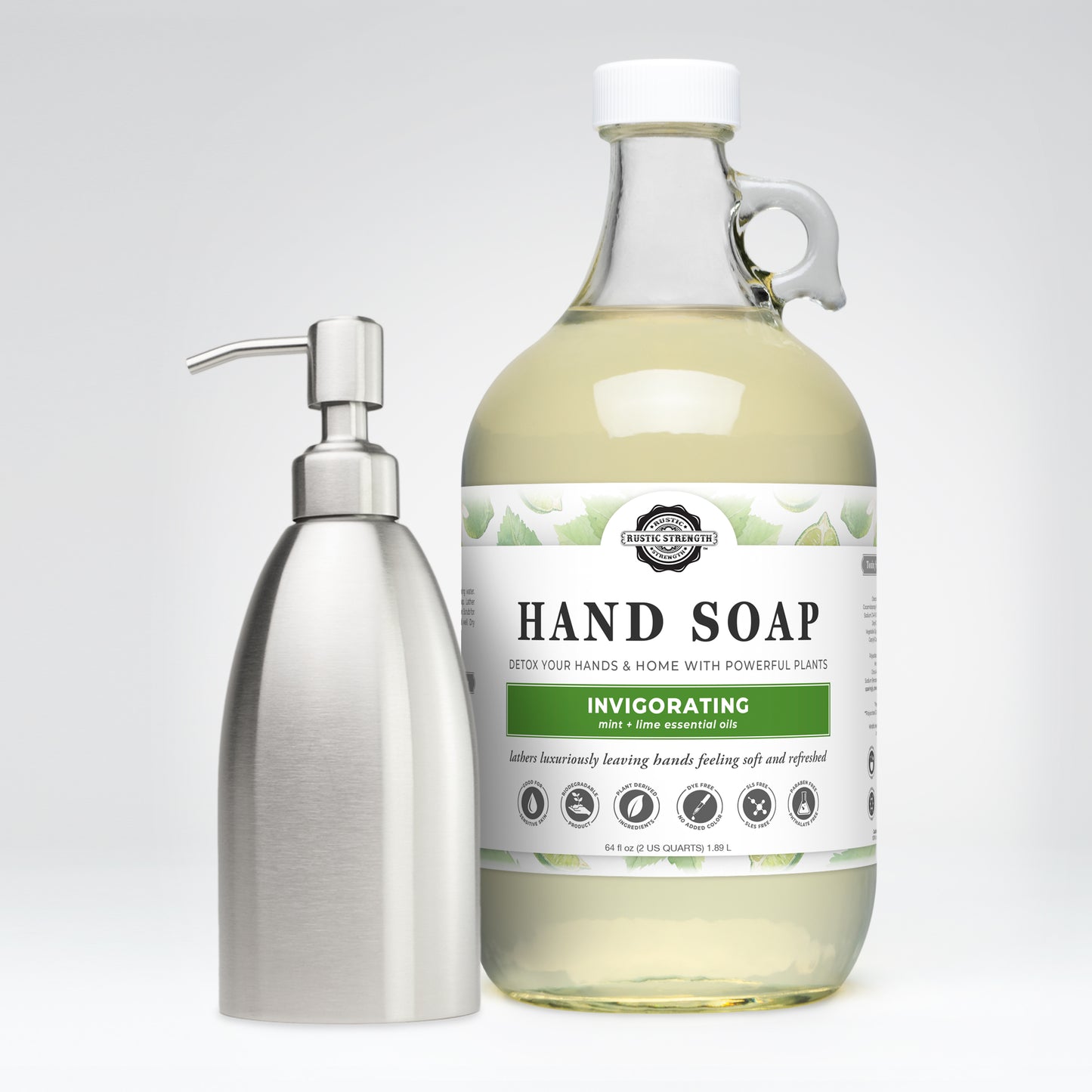 Hand Soap Jug + Stainless Steel Keeper Bottle