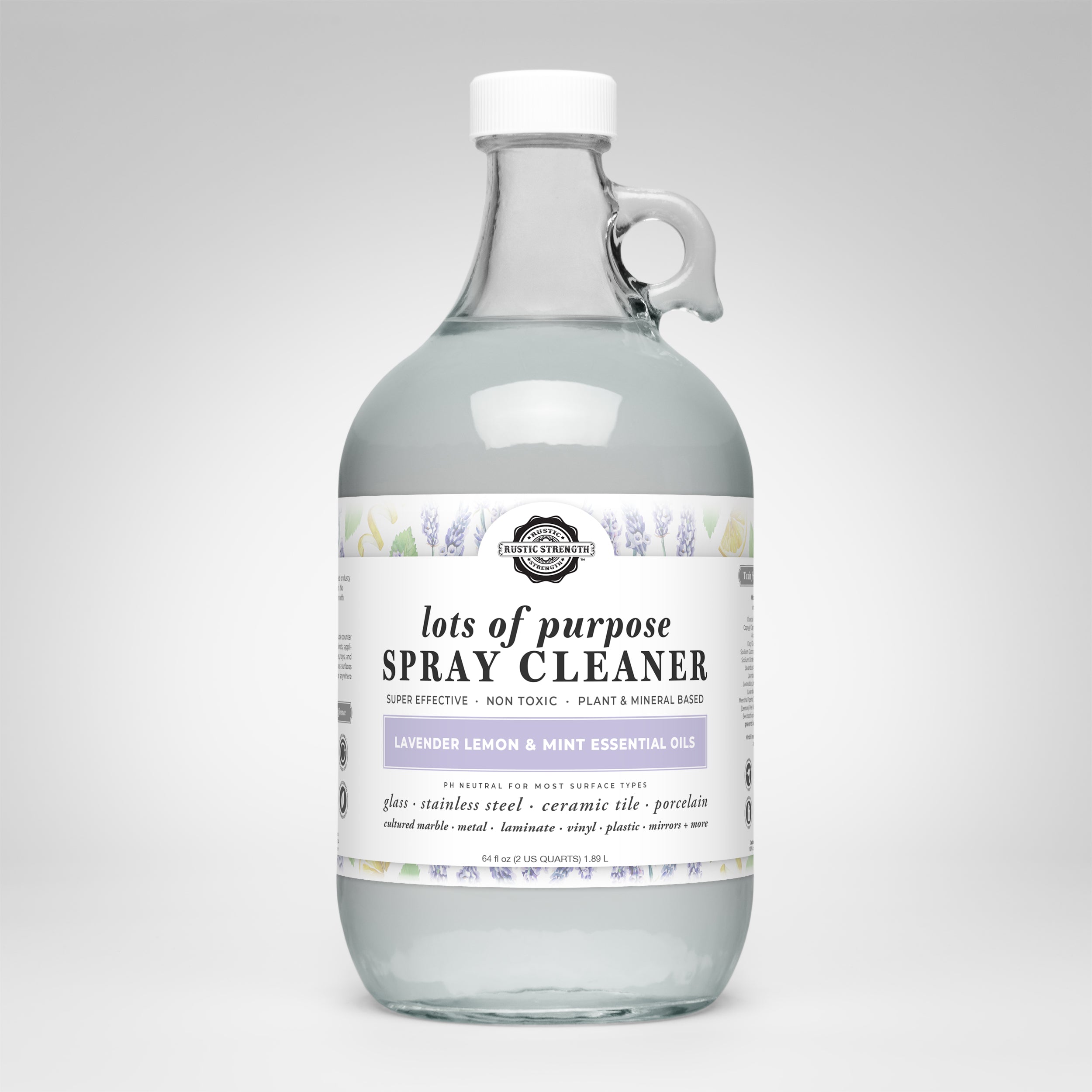 BLEMISHED GLASS | Lots of Purpose Cleaner | Lavender, Lemon & Mint ( Half Gallon Glass )