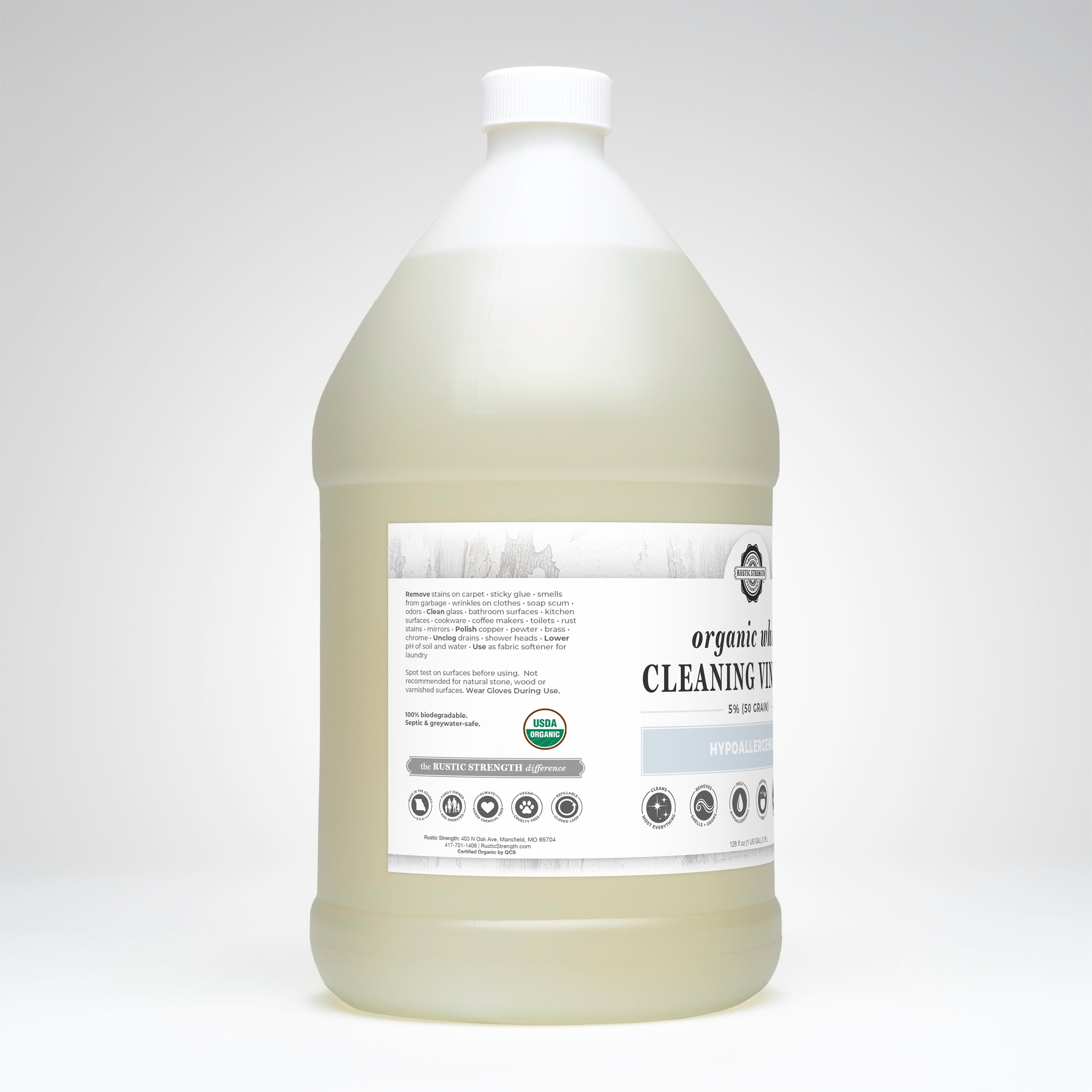 Organic White Cleaning Vinegar | 5% (50 grain)
