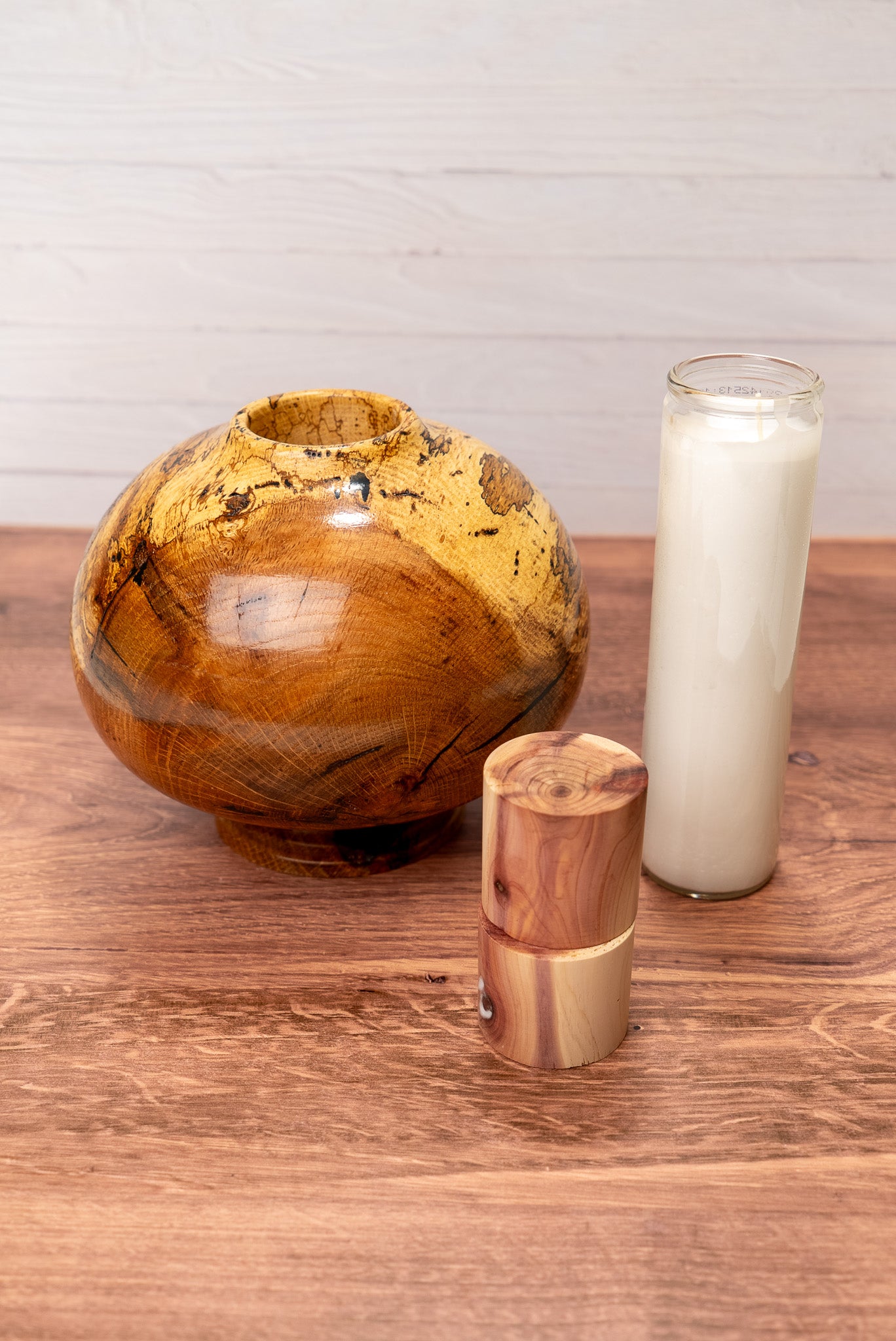 Spalted Oak Globe Vase | S01025
